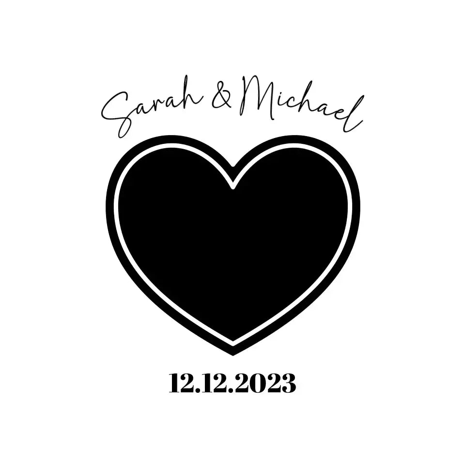 Dein Bild im ’Couple-Herz’-Design • STICKER 20x20 cm (Aufkleber) - White / OneSize / ausgestanzter Sticker 20x20 cm