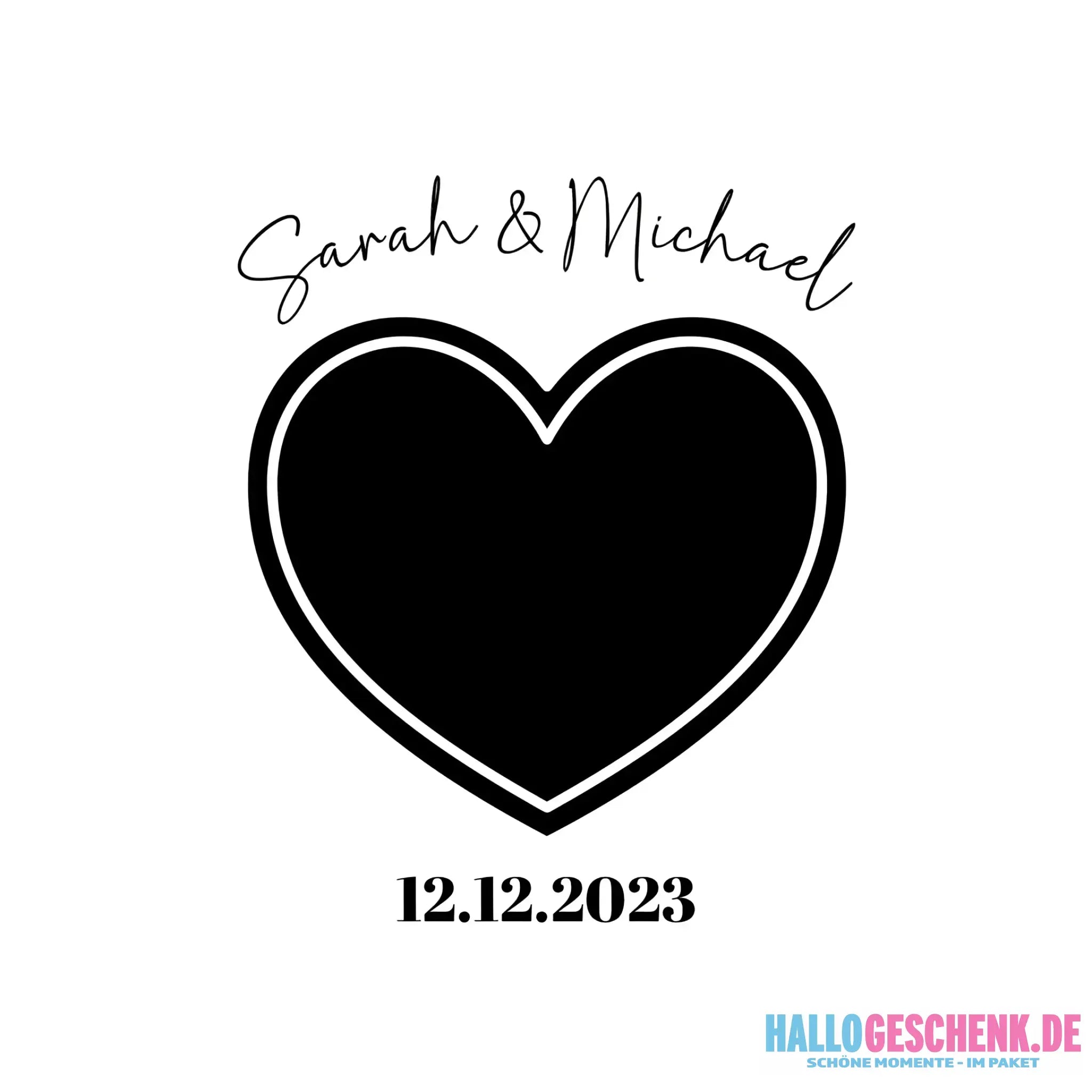 Dein Bild im ’Couple-Herz’-Design • STICKER 20x20 cm (Aufkleber) - White / OneSize / ausgestanzter Sticker 20x20 cm