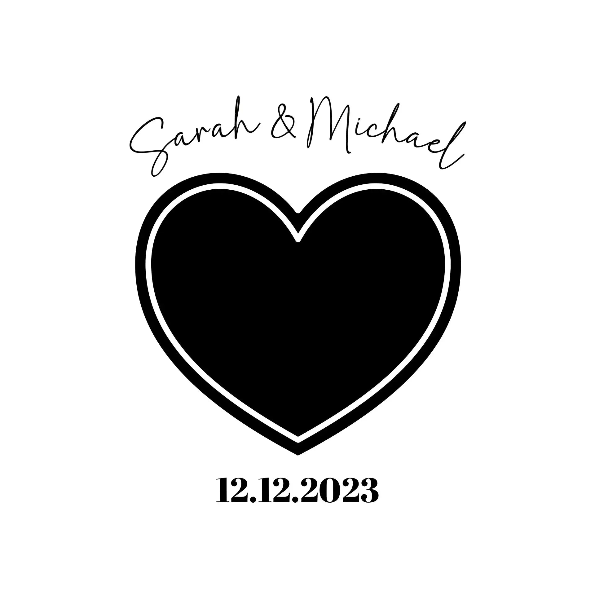 Dein Bild im ’Couple-Herz’-Design • STICKER 20x20 cm (Aufkleber) - White / OneSize / ausgestanzter Sticker 20x20 cm