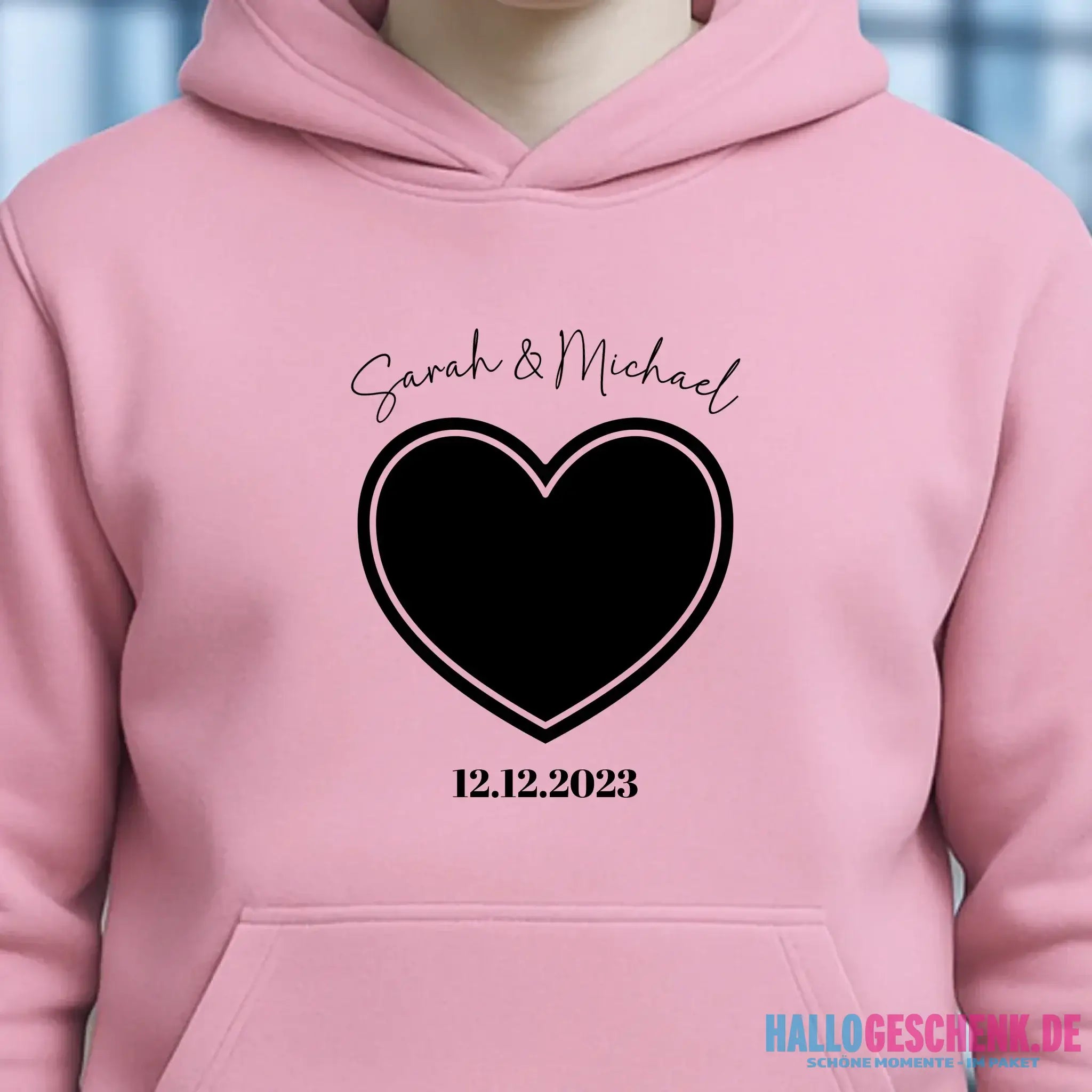 Dein Bild im "Couple-Herz"-Design • Unisex Premium Hoodie XS-5XL aus Bio-Baumwolle für Damen & Herren