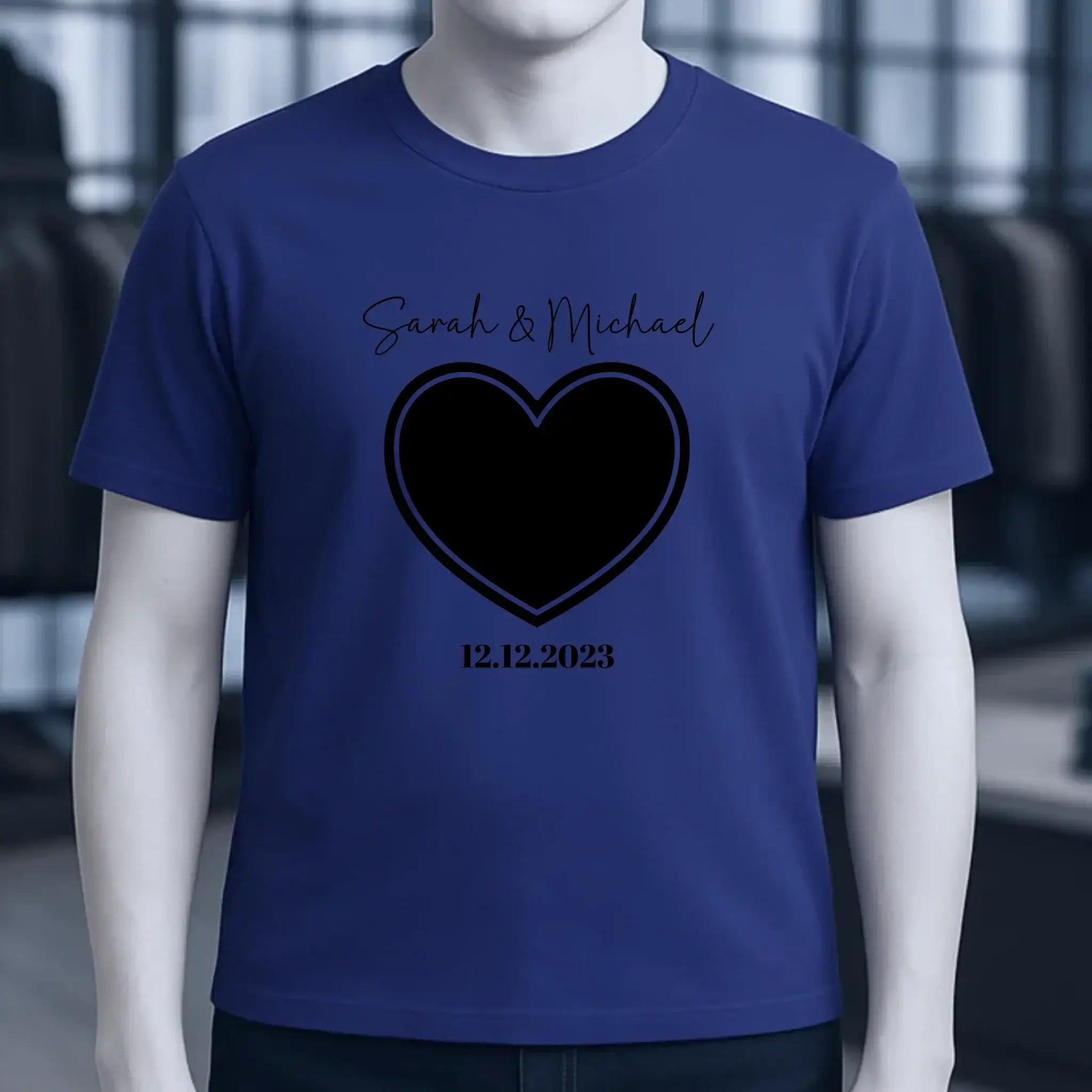 Dein Bild im "Couple-Herz"-Design - Unisex Premium T-Shirt XS-5XL aus Bio-Baumwolle für Damen & Herren
