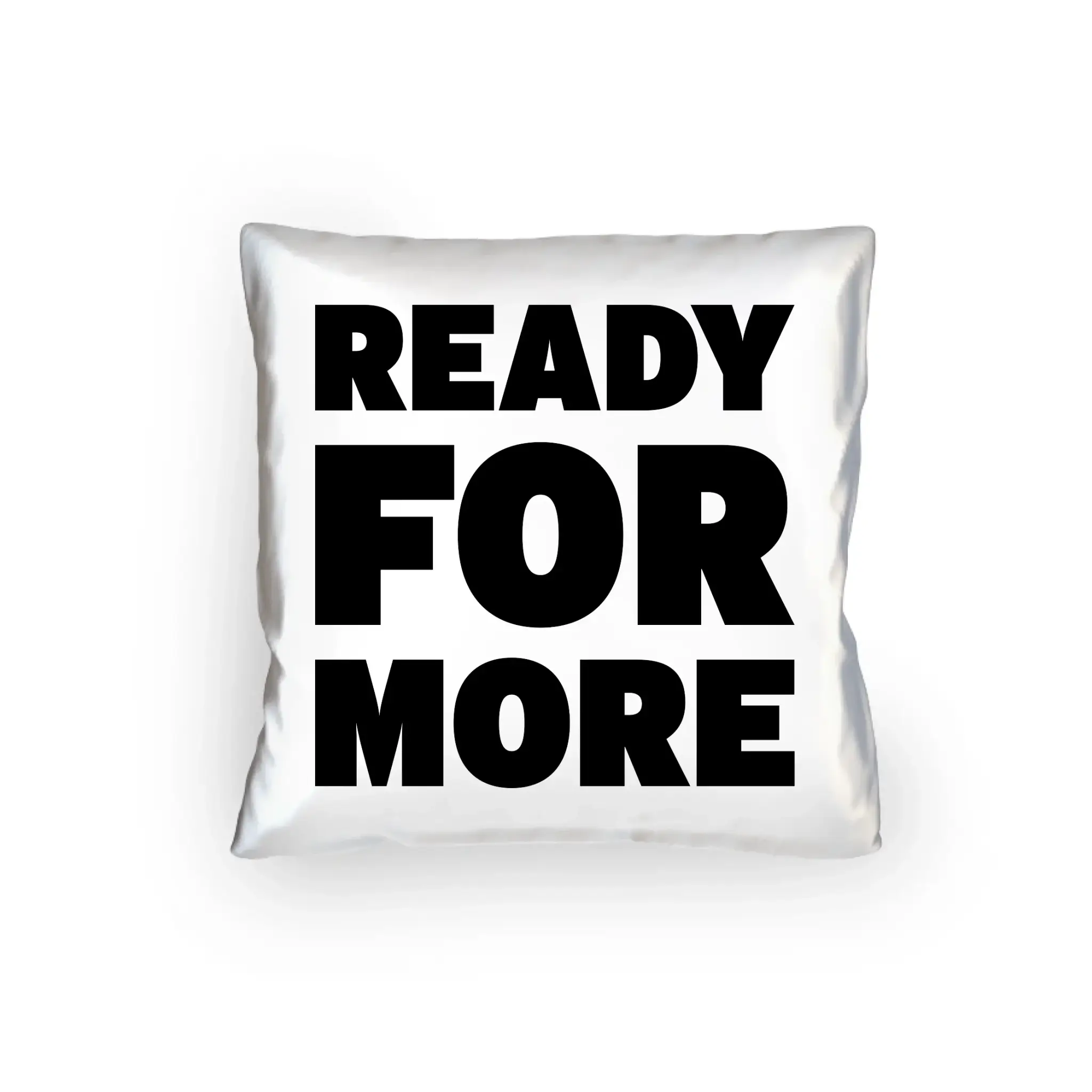Dein Bild im Maskenwort: Ready for more • Fotowort • Fotogeschenk • personalisiert • Kissen 40x40 cm - Kissen 40x40 cm