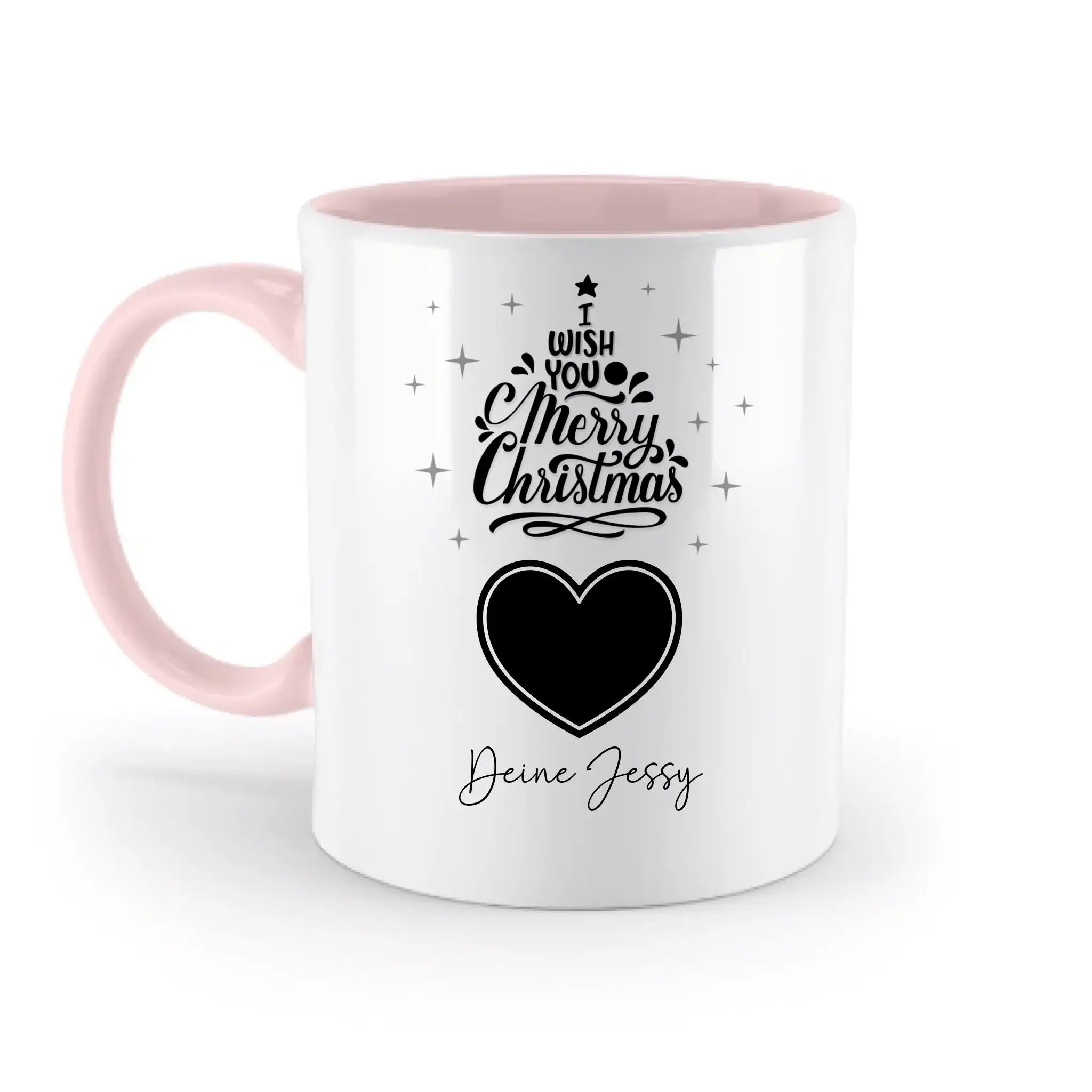 Dein Bild im Merry Christmas Tree + Name für Weihnachten • zweifarbige Tasse spülmaschinengeeignet • Exklusivdesign • personalisiert