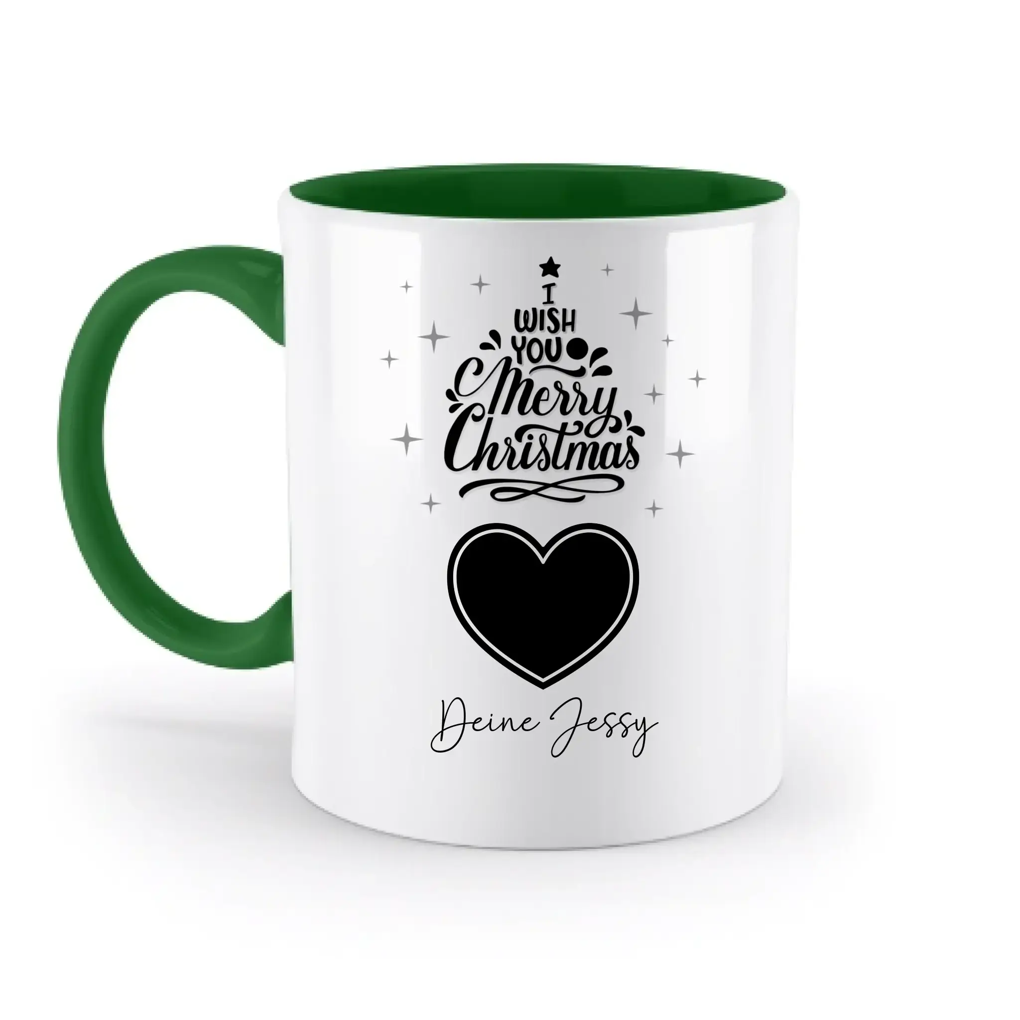 Dein Bild im Merry Christmas Tree + Name für Weihnachten • zweifarbige Tasse spülmaschinengeeignet • Exklusivdesign • personalisiert