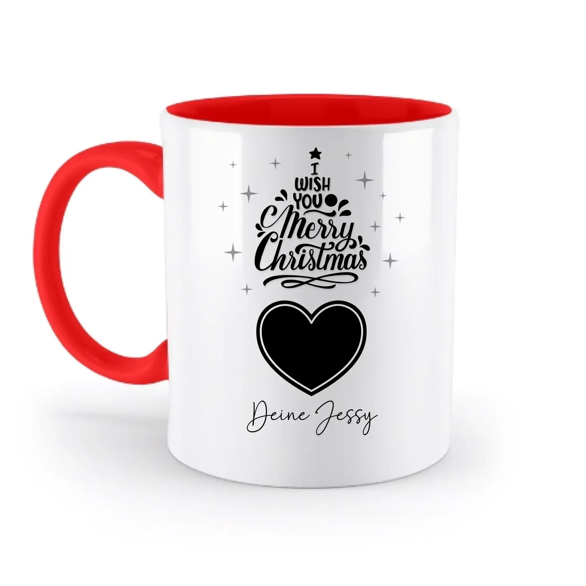 Dein Bild im Merry Christmas Tree + Name für Weihnachten • zweifarbige Tasse spülmaschinengeeignet • Exklusivdesign • personalisiert
