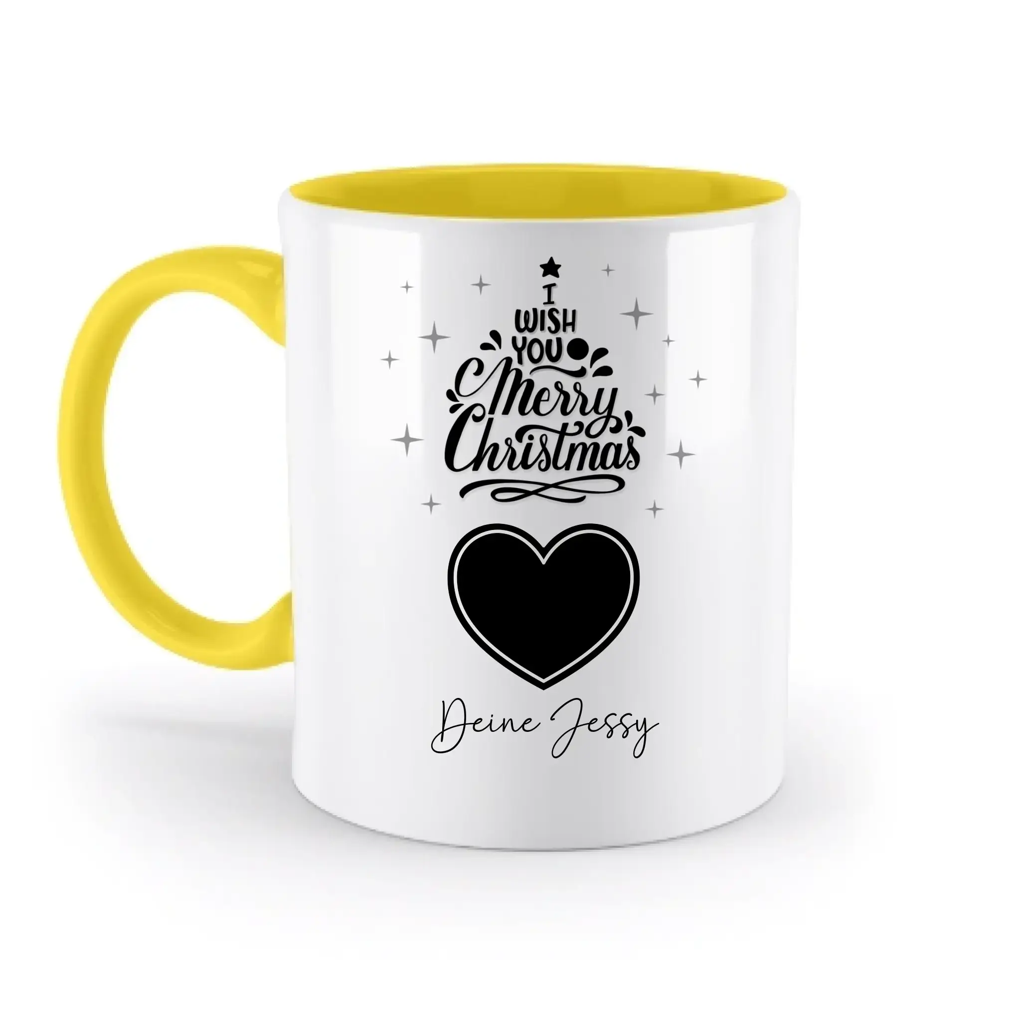 Dein Bild im Merry Christmas Tree + Name für Weihnachten • zweifarbige Tasse spülmaschinengeeignet • Exklusivdesign • personalisiert