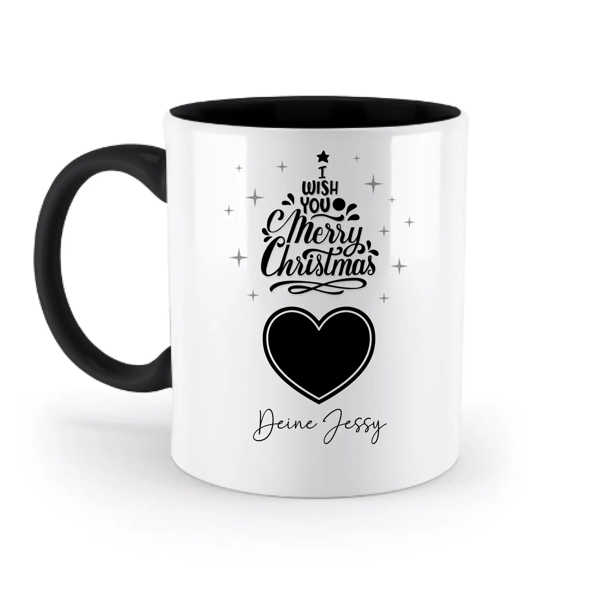 Dein Bild im Merry Christmas Tree + Name für Weihnachten • zweifarbige Tasse spülmaschinengeeignet • Exklusivdesign • personalisiert