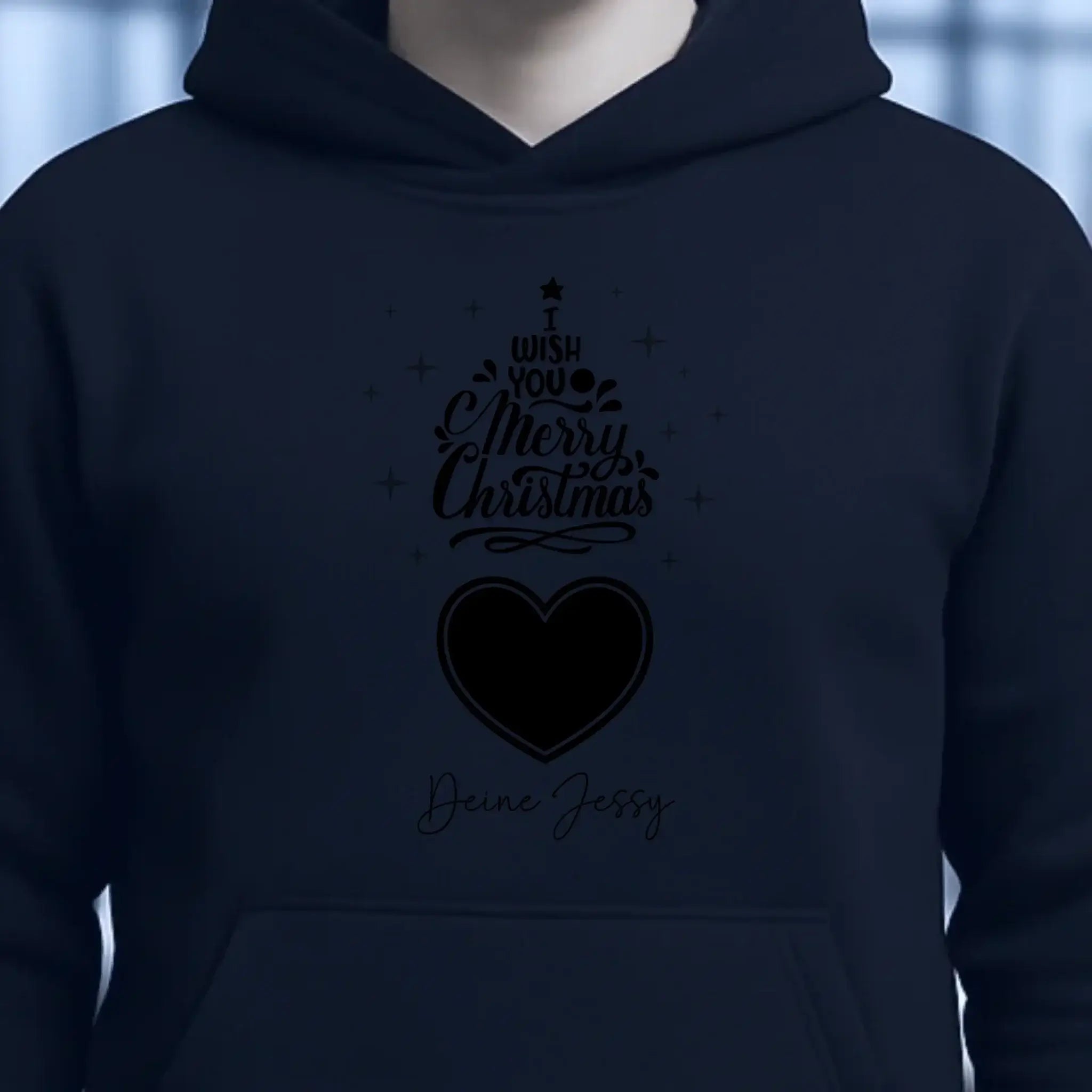 Dein Bild im Merry Christmas Tree + Name für Weihnachten • Musik • Unisex Premium Hoodie XS-5XL aus Bio-Baumwolle für Damen & Herren