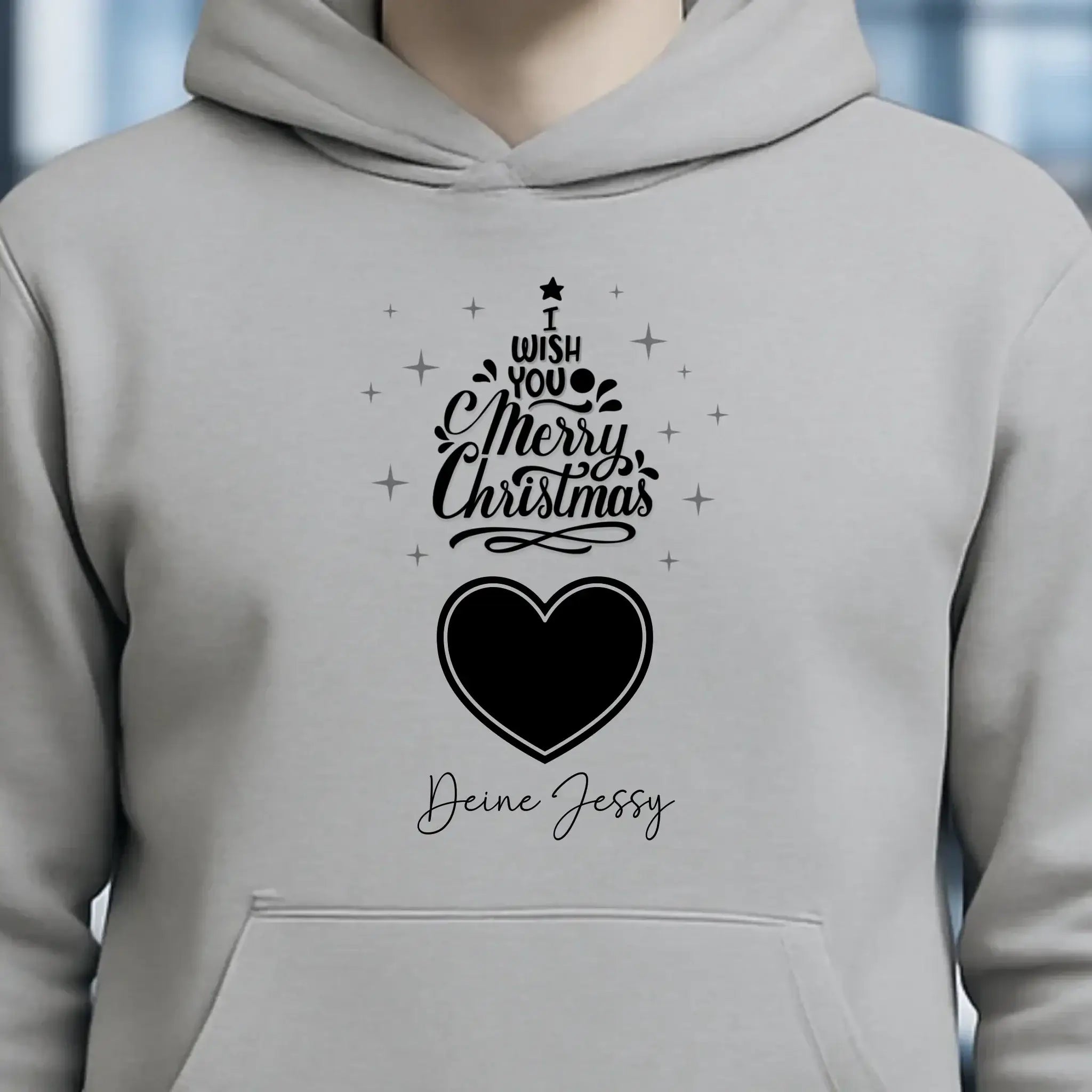 Dein Bild im Merry Christmas Tree + Name für Weihnachten • Musik • Unisex Premium Hoodie XS-5XL aus Bio-Baumwolle für Damen & Herren
