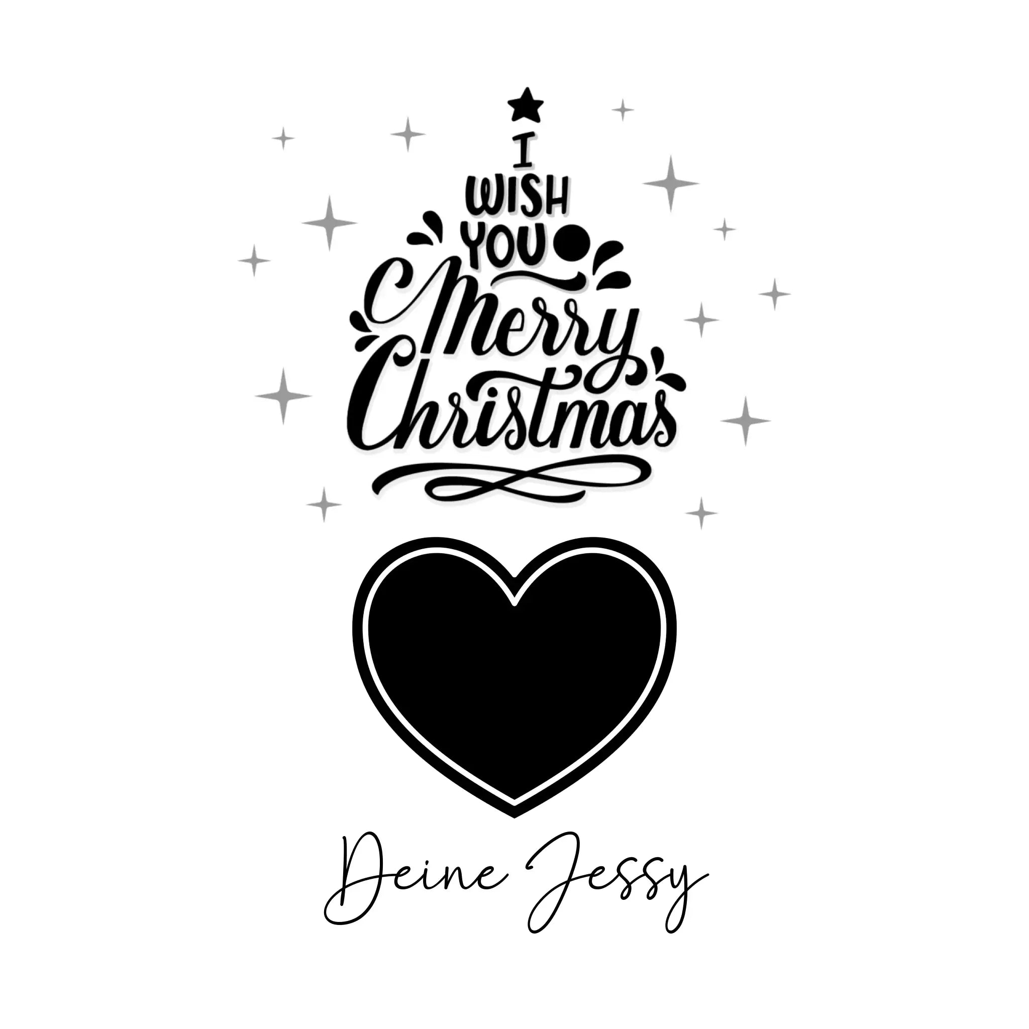 Dein Bild im Merry Christmas Tree + Name für Weihnachten • STICKER 20x20 cm (Aufkleber) • personalisiert