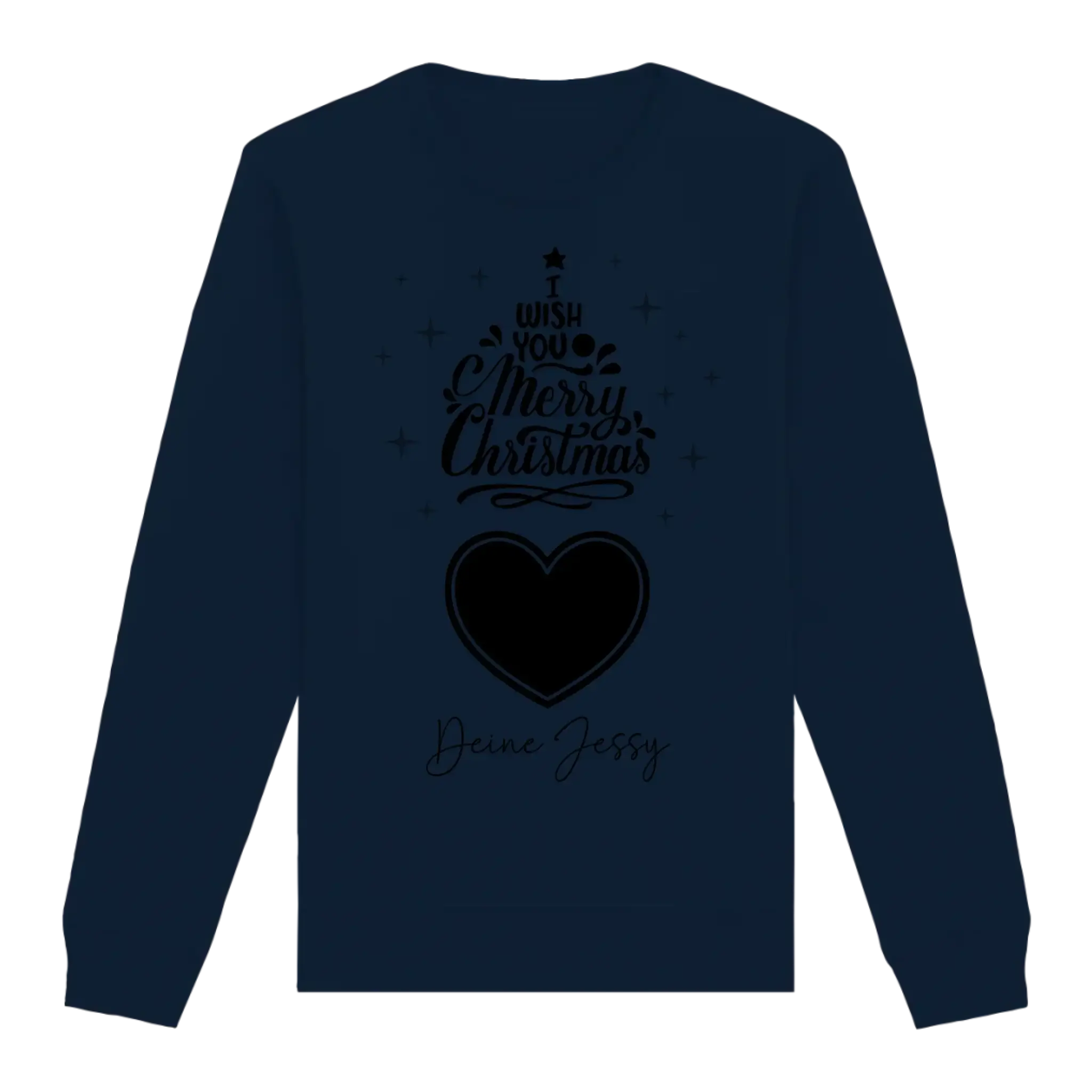 Dein Bild im Merry Christmas Tree + Name für Weihnachten • Unisex Sweatshirt Bio-Baumwolle in 4 Farben XS-3XL • personalisiert