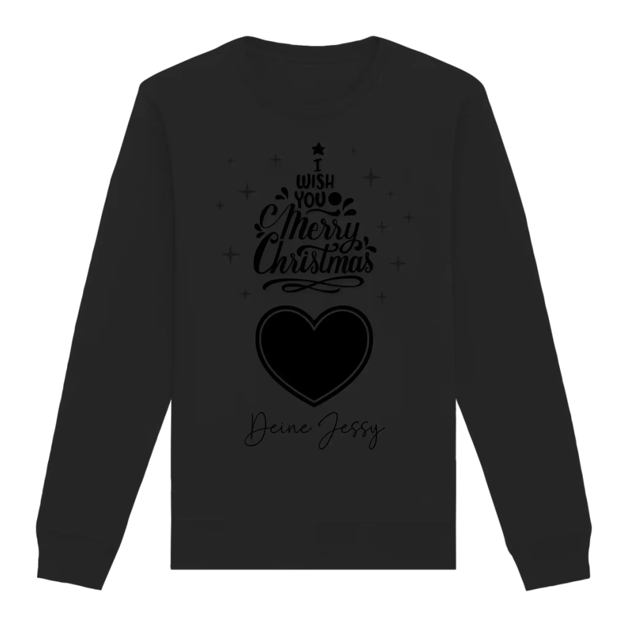 Dein Bild im Merry Christmas Tree + Name für Weihnachten • Unisex Sweatshirt Bio-Baumwolle in 4 Farben XS-3XL • personalisiert