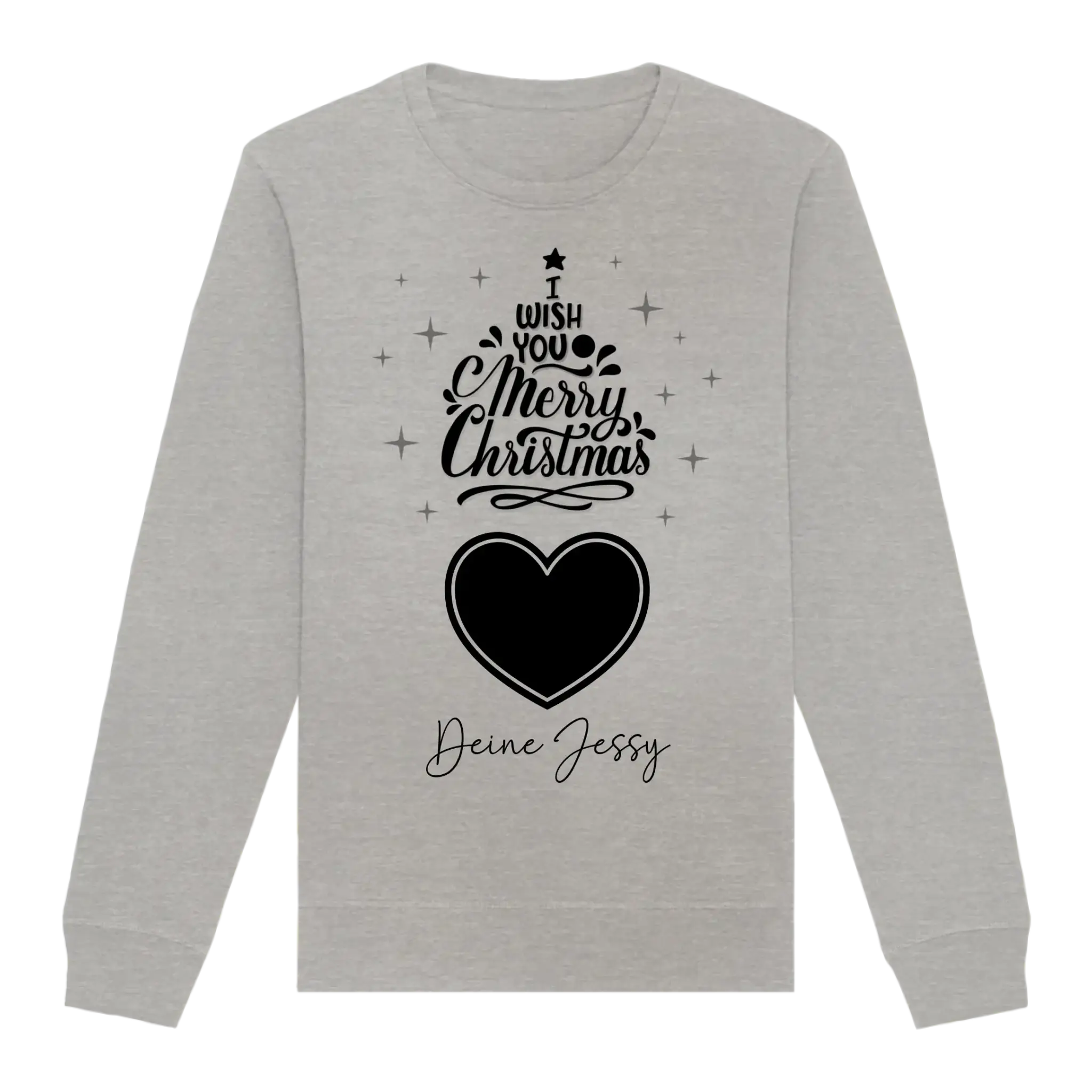 Dein Bild im Merry Christmas Tree + Name für Weihnachten • Unisex Sweatshirt Bio-Baumwolle in 4 Farben XS-3XL • personalisiert