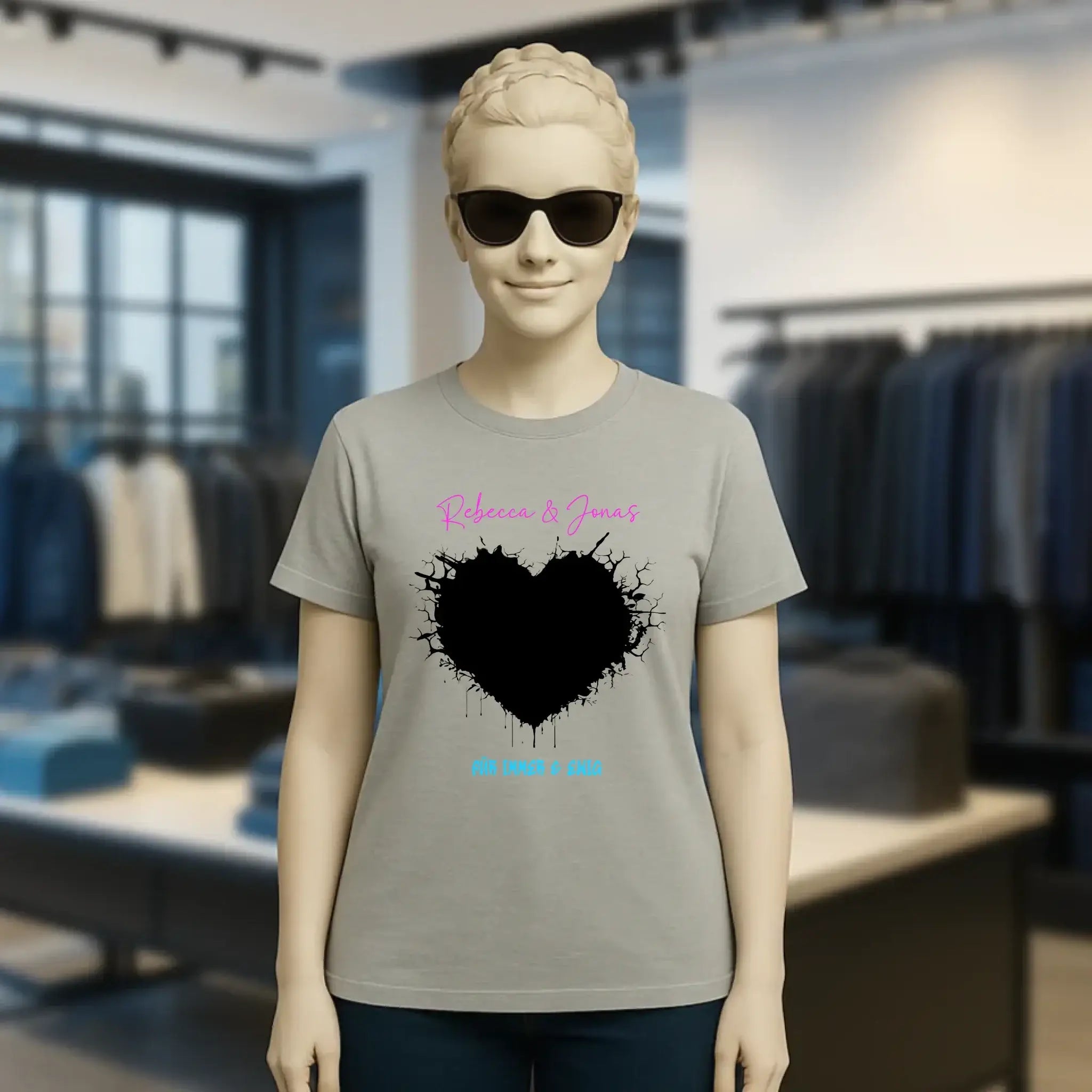 Dein Bild im "Wild-Heart" Design • Ladies Premium T-Shirt XS-2XL aus Bio-Baumwolle für Damen • Fotogeschenk • personalisiert