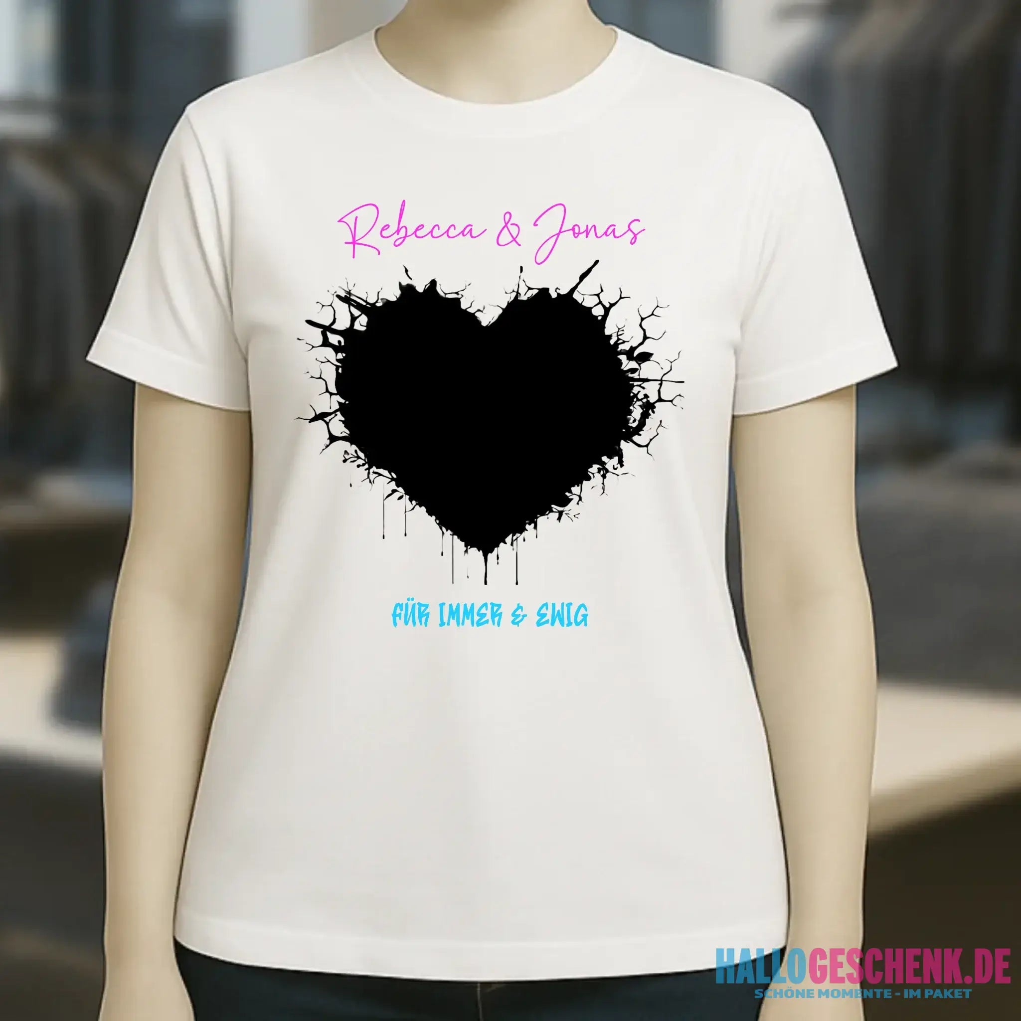 Dein Bild im "Wild-Heart" Design • Ladies Premium T-Shirt XS-2XL aus Bio-Baumwolle für Damen • Fotogeschenk • personalisiert