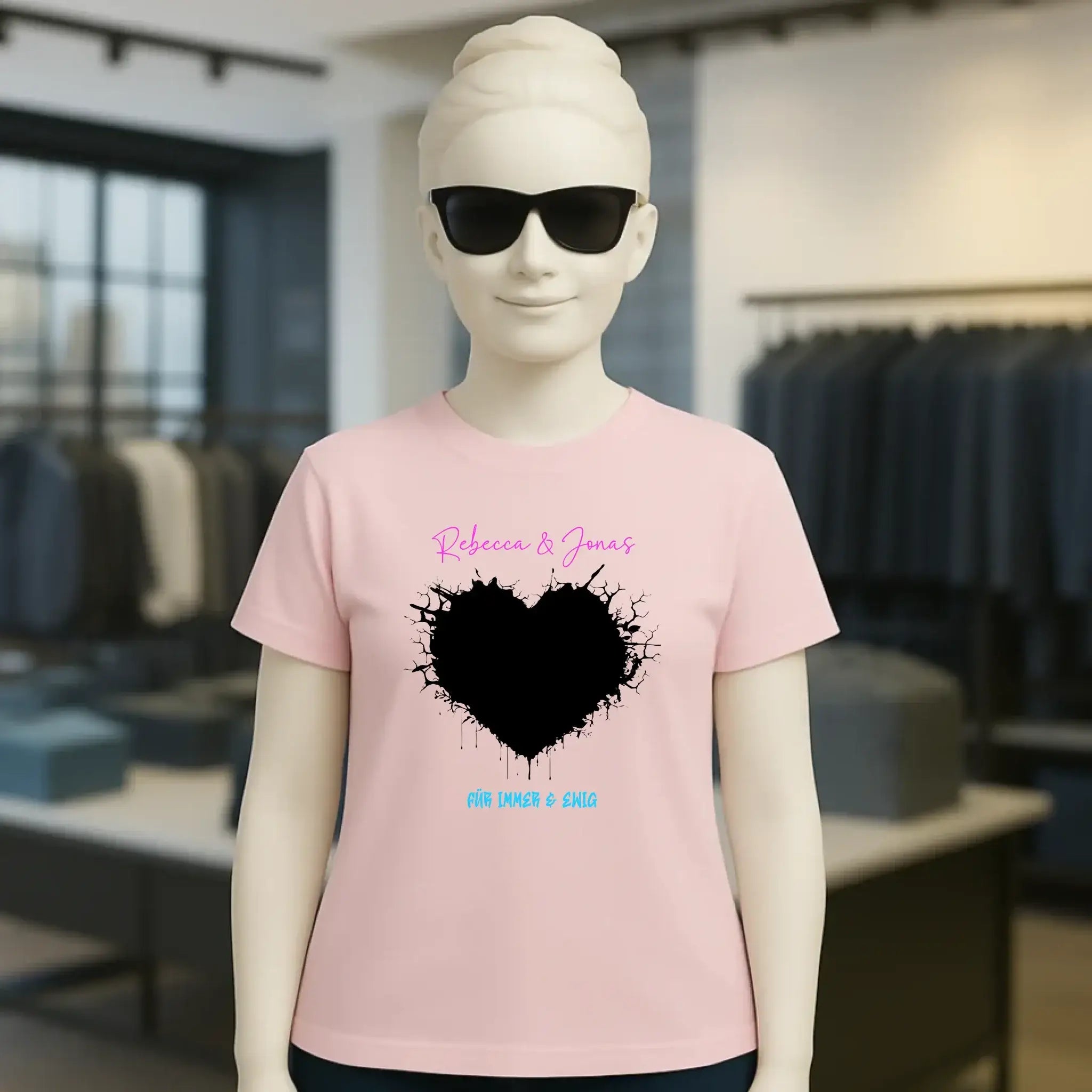Dein Bild im "Wild-Heart" Design • Ladies Premium T-Shirt XS-2XL aus Bio-Baumwolle für Damen • Fotogeschenk • personalisiert