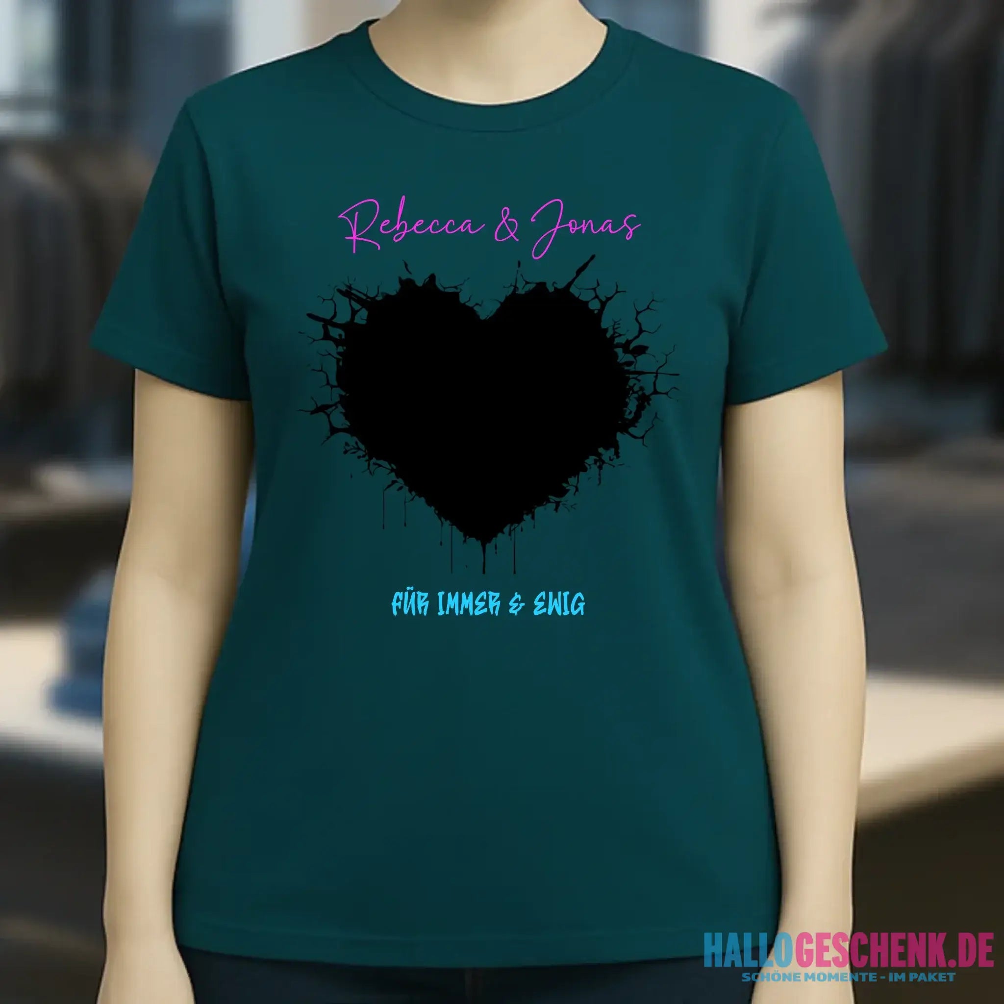Dein Bild im "Wild-Heart" Design • Ladies Premium T-Shirt XS-2XL aus Bio-Baumwolle für Damen • Fotogeschenk • personalisiert
