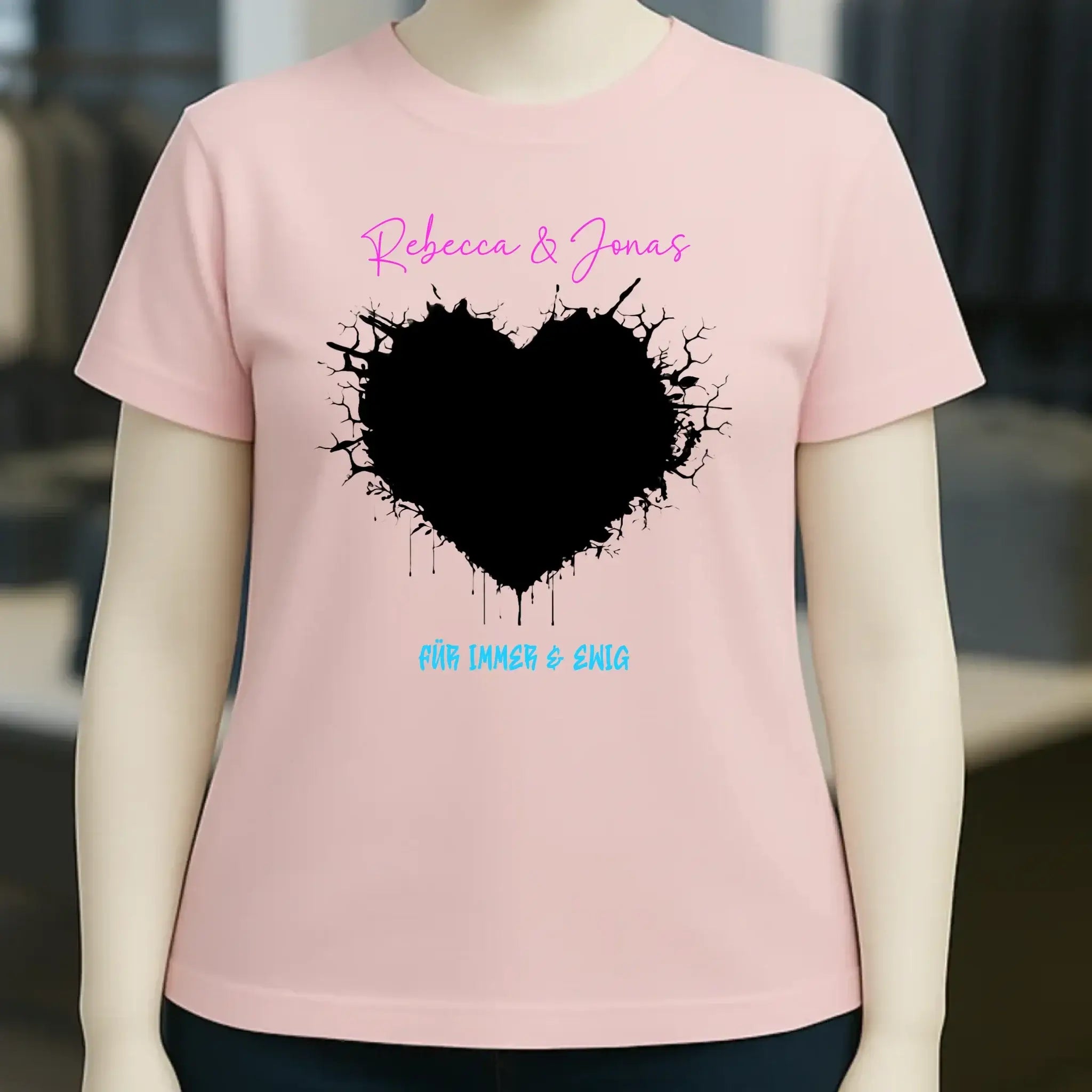 Dein Bild im "Wild-Heart" Design • Ladies Premium T-Shirt XS-2XL aus Bio-Baumwolle für Damen • Fotogeschenk • personalisiert