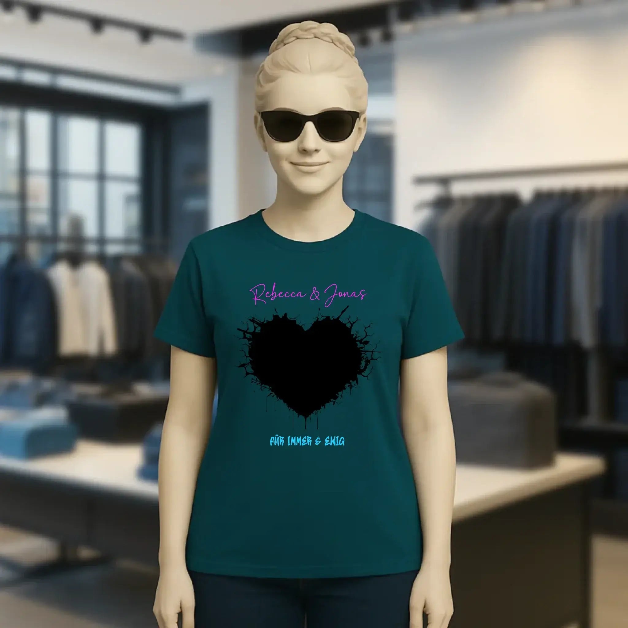 Dein Bild im "Wild-Heart" Design • Ladies Premium T-Shirt XS-2XL aus Bio-Baumwolle für Damen • Fotogeschenk • personalisiert