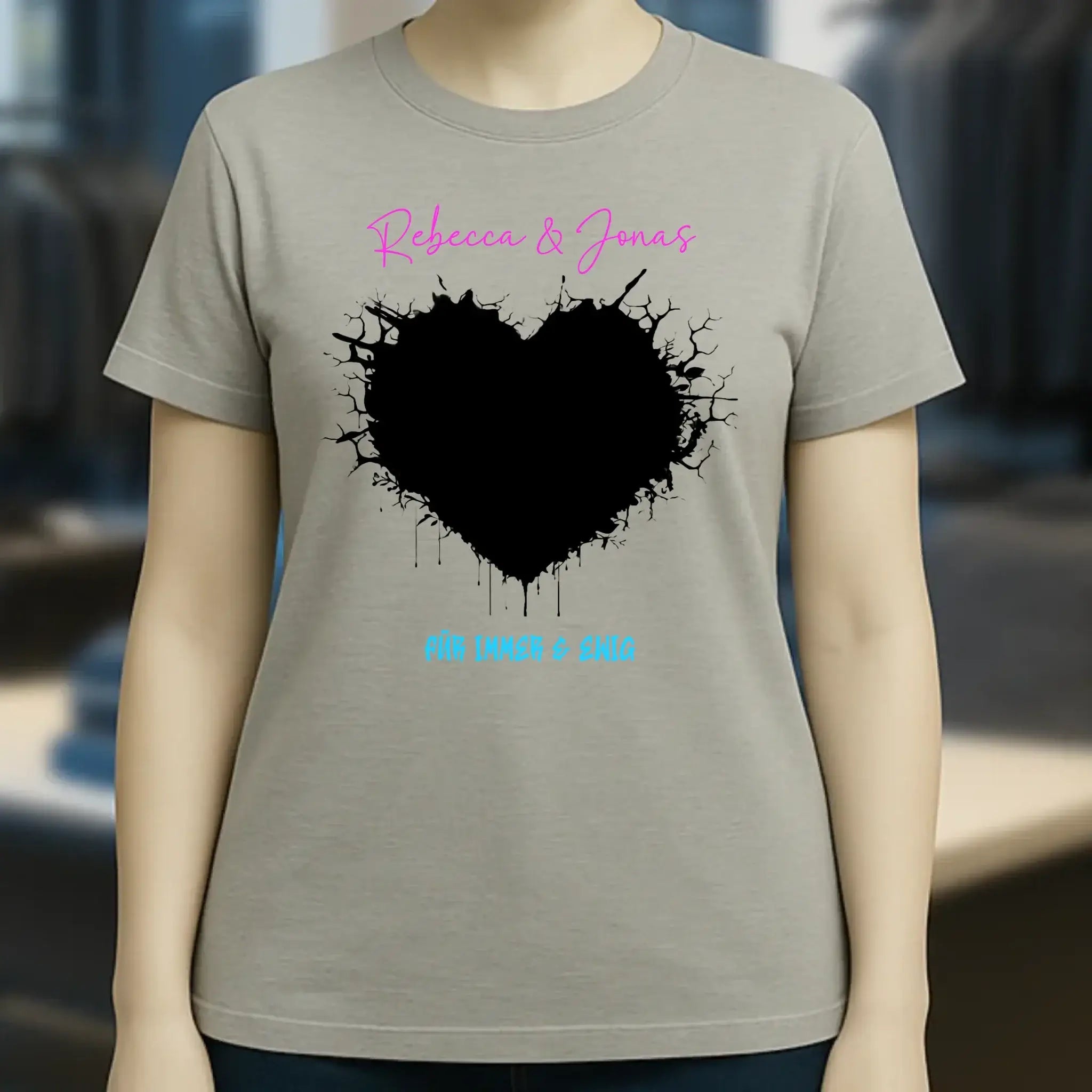 Dein Bild im "Wild-Heart" Design • Ladies Premium T-Shirt XS-2XL aus Bio-Baumwolle für Damen • Fotogeschenk • personalisiert