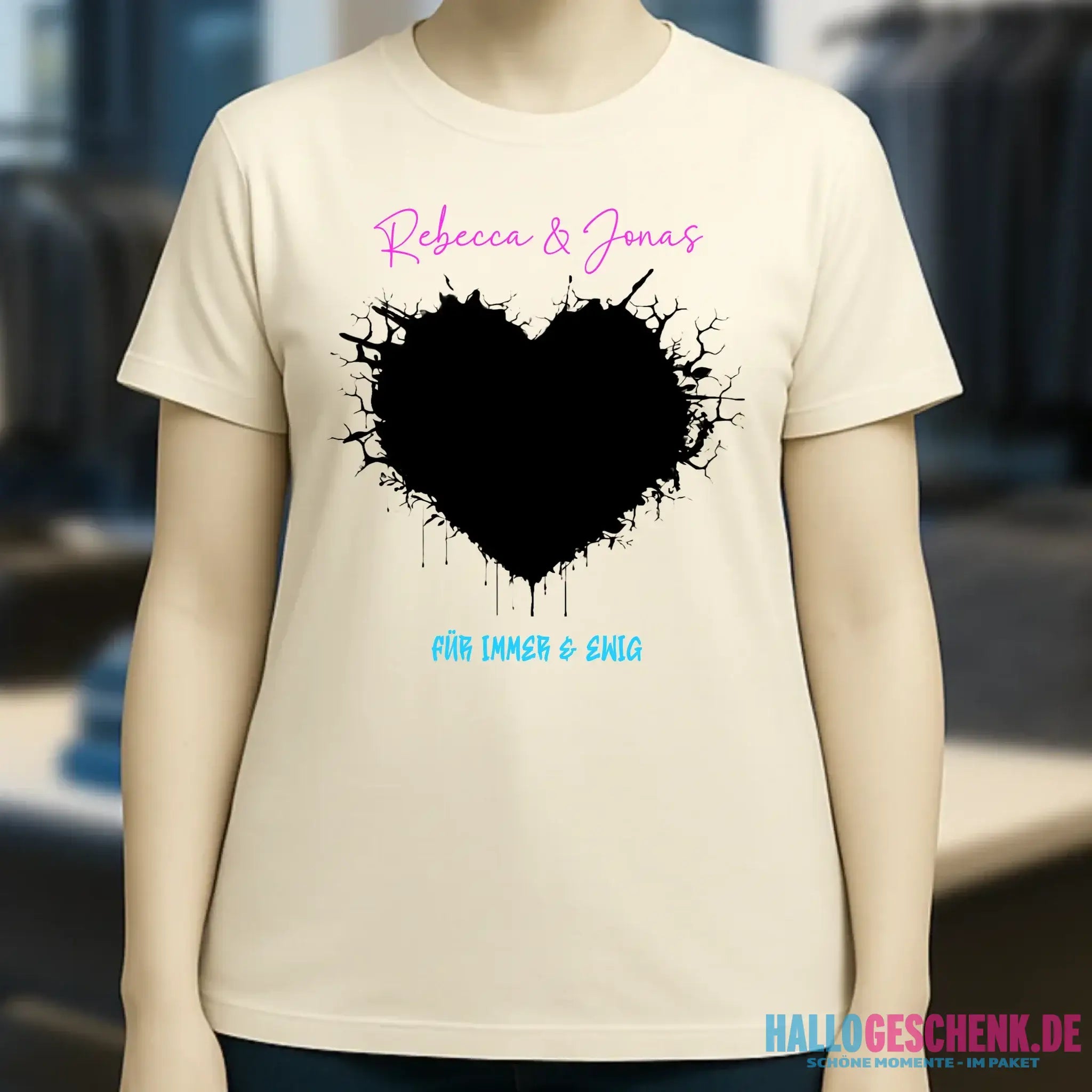 Dein Bild im "Wild-Heart" Design • Ladies Premium T-Shirt XS-2XL aus Bio-Baumwolle für Damen • Fotogeschenk • personalisiert