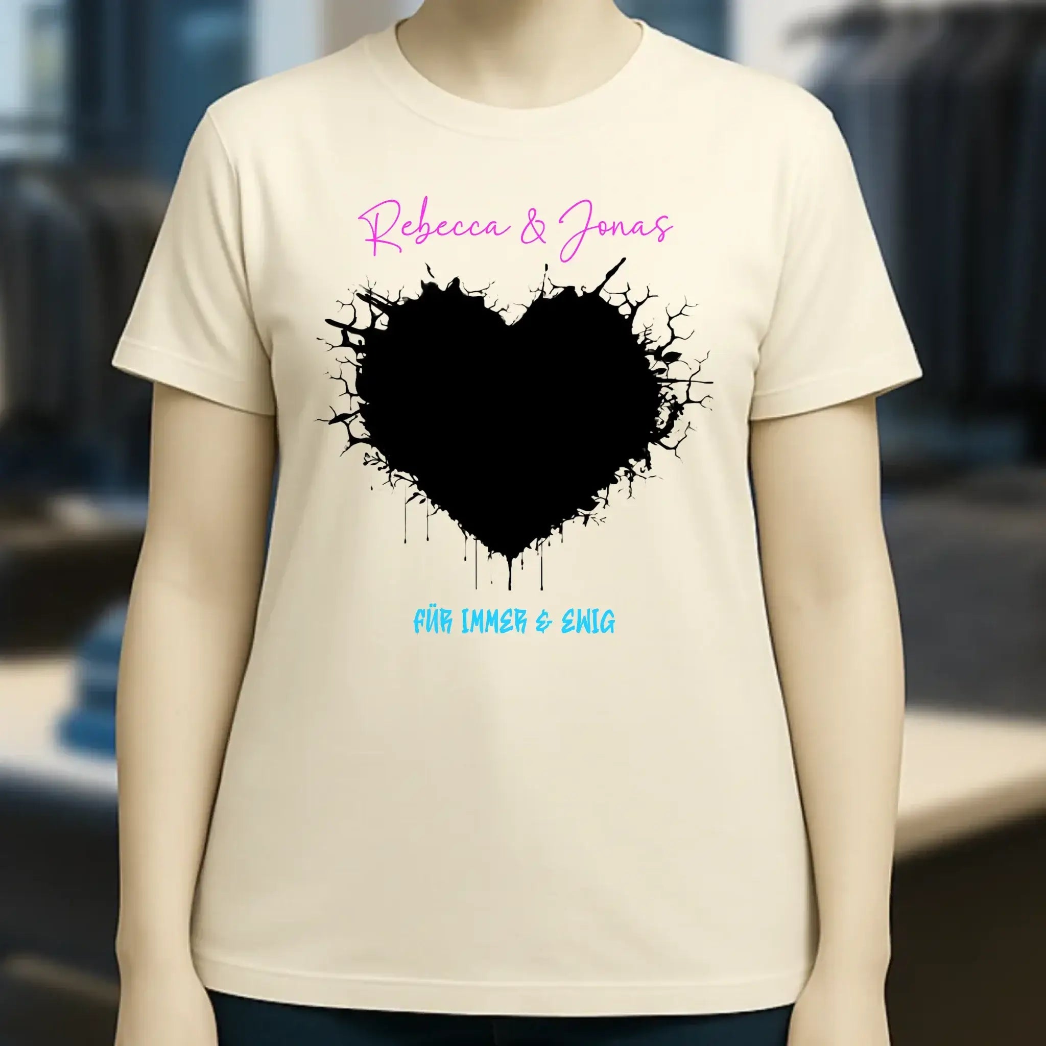 Dein Bild im "Wild-Heart" Design • Ladies Premium T-Shirt XS-2XL aus Bio-Baumwolle für Damen • Fotogeschenk • personalisiert
