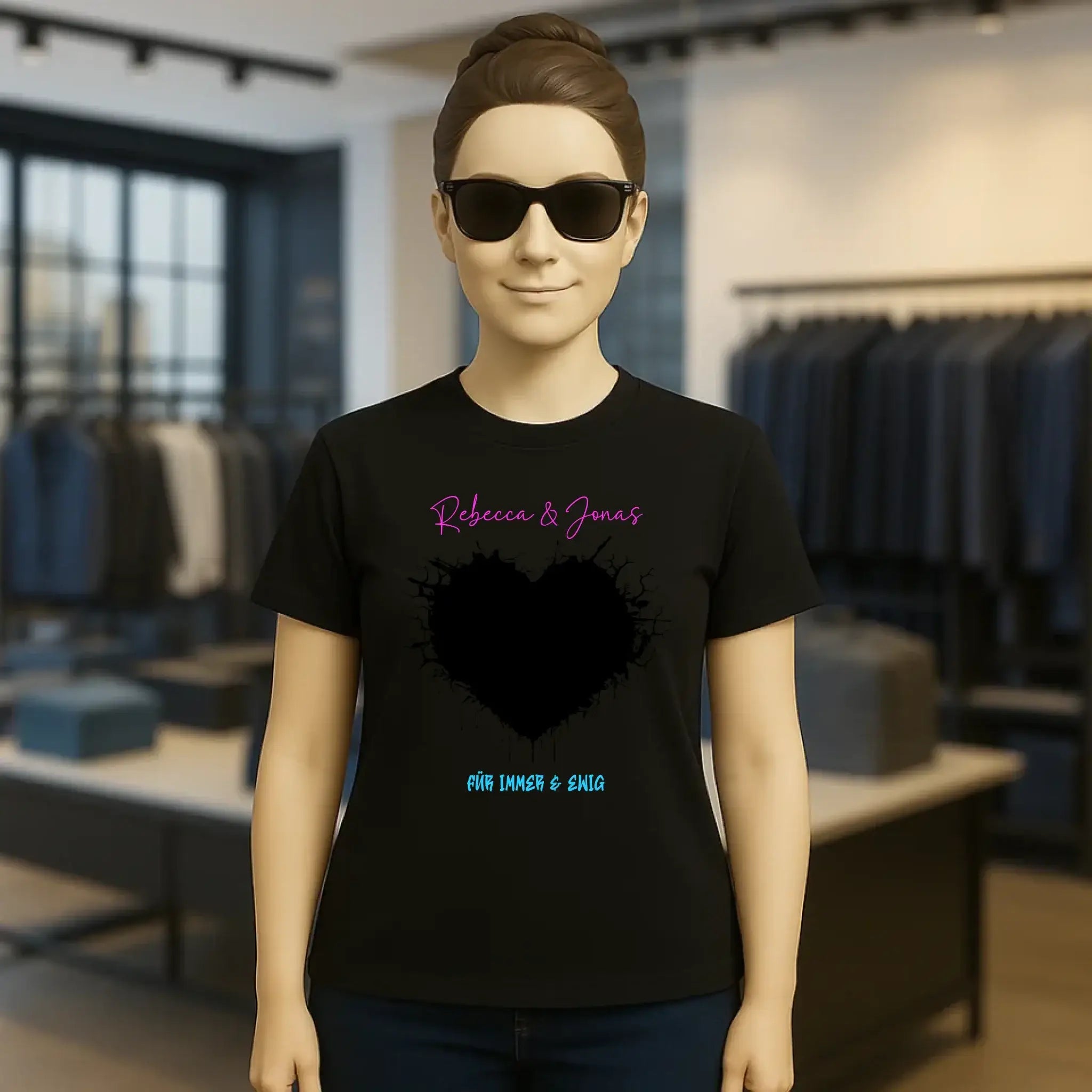 Dein Bild im "Wild-Heart" Design • Ladies Premium T-Shirt XS-2XL aus Bio-Baumwolle für Damen • Fotogeschenk • personalisiert