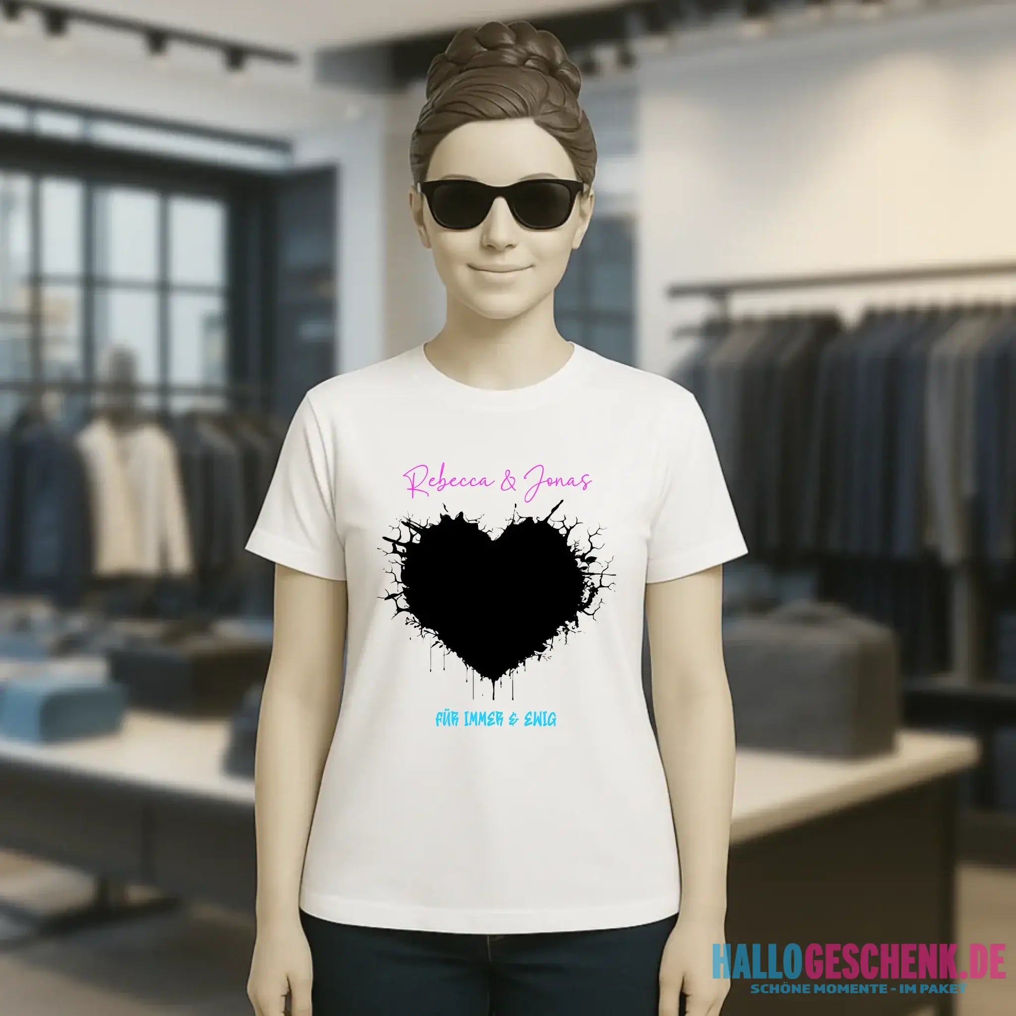 Dein Bild im "Wild-Heart" Design • Ladies Premium T-Shirt XS-2XL aus Bio-Baumwolle für Damen • Fotogeschenk • personalisiert