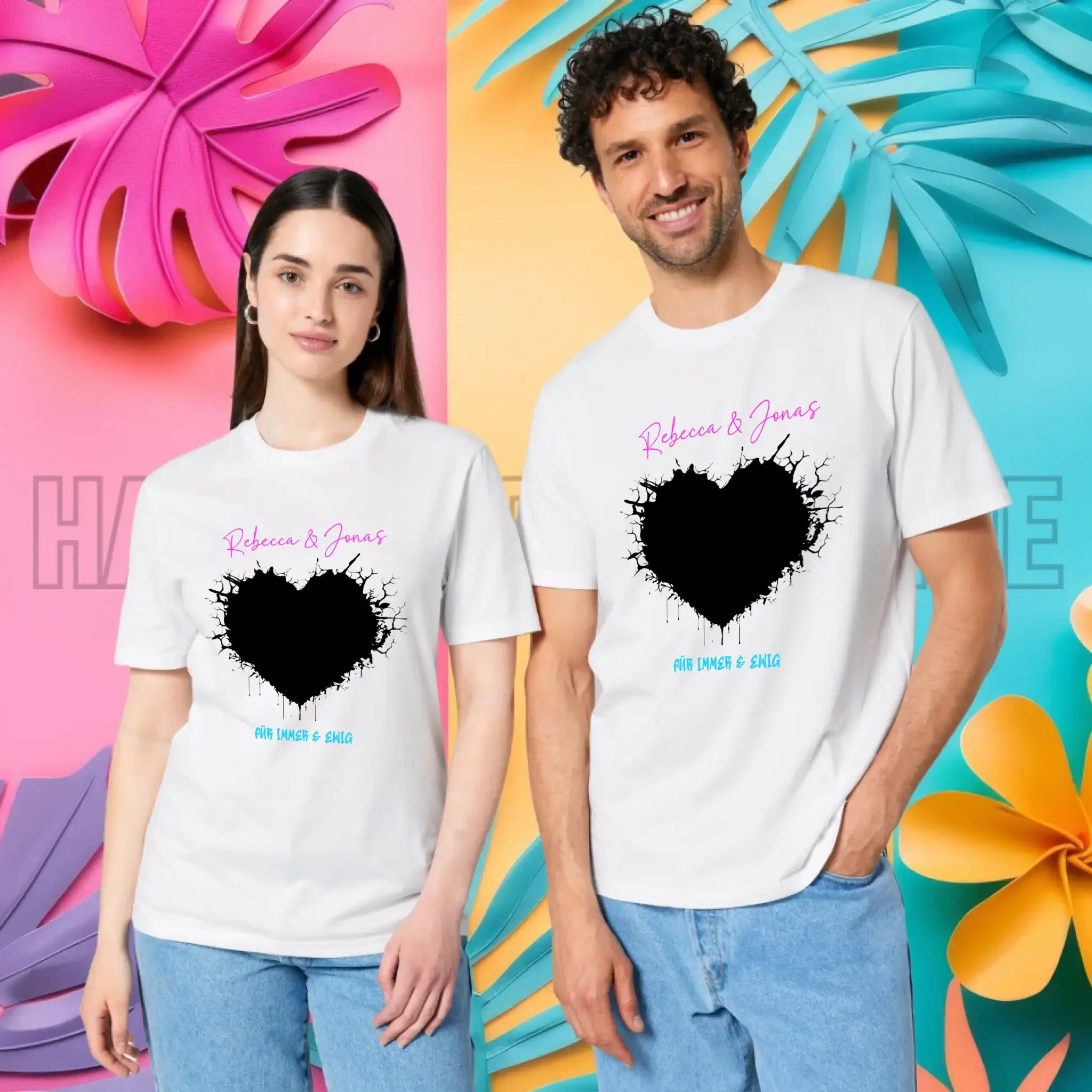Dein Bild im "Wild-Heart" Design personalisierbar - Unisex Premium T-Shirt XS-5XL aus Bio-Baumwolle für Damen & Herren