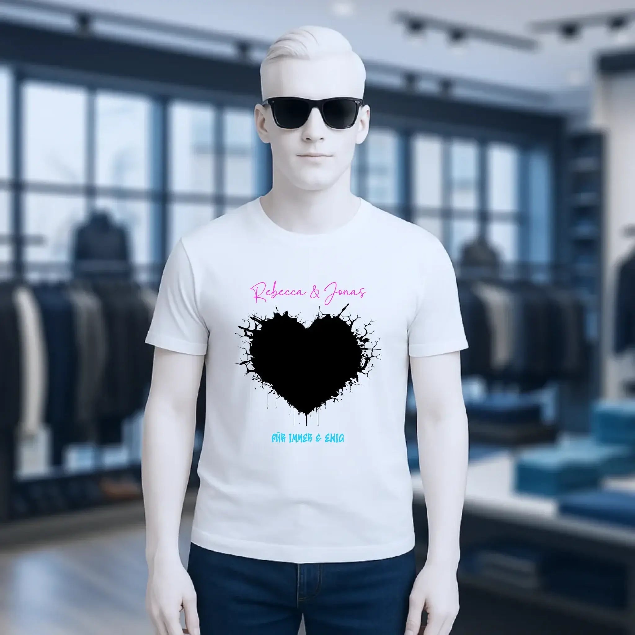 Dein Bild im "Wild-Heart" Design personalisierbar - Unisex Premium T-Shirt XS-5XL aus Bio-Baumwolle für Damen & Herren