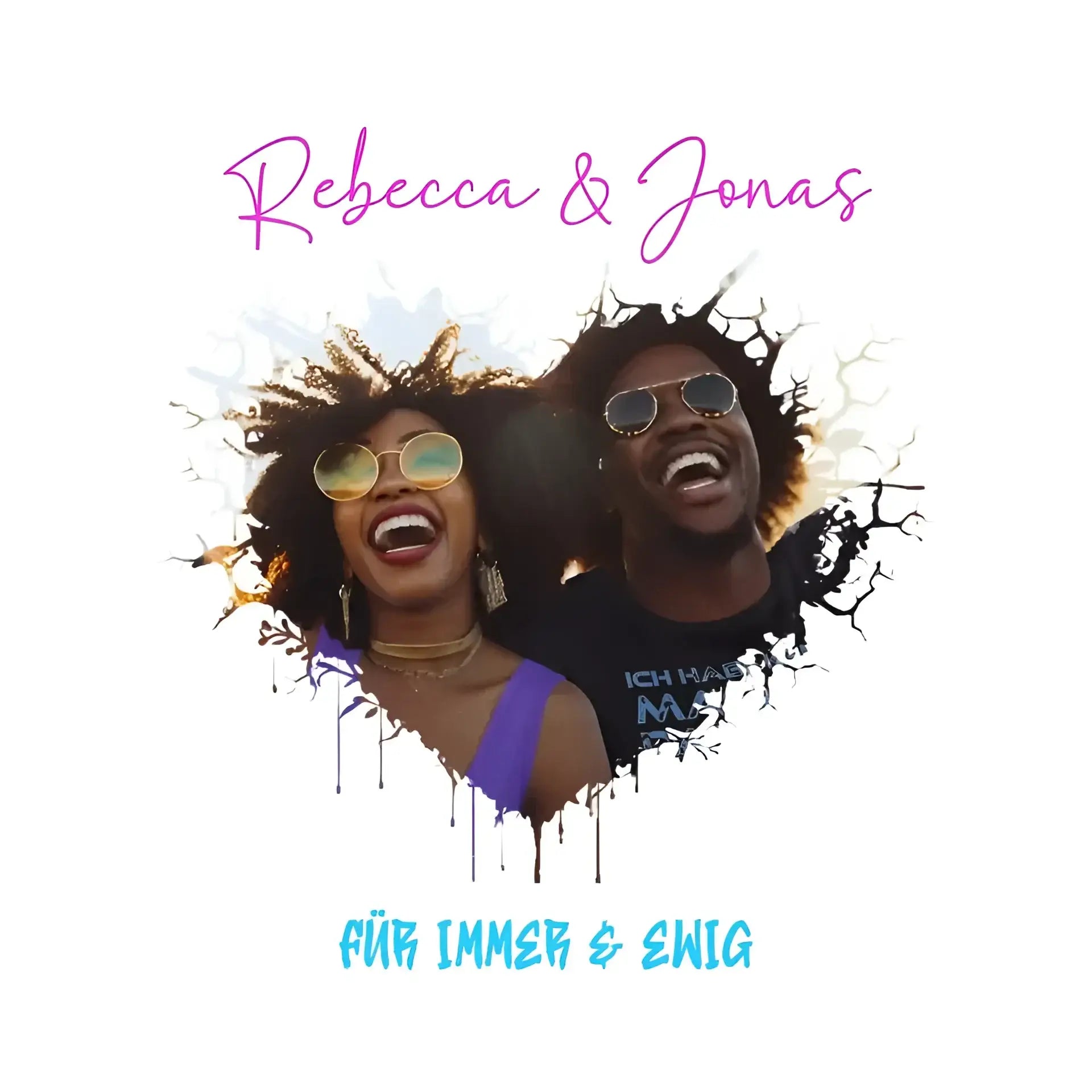 Dein Bild im ’Wild-Heart’ Design • STICKER 20x20 cm (Aufkleber) - White / OneSize / ausgestanzter Sticker 20x20 cm