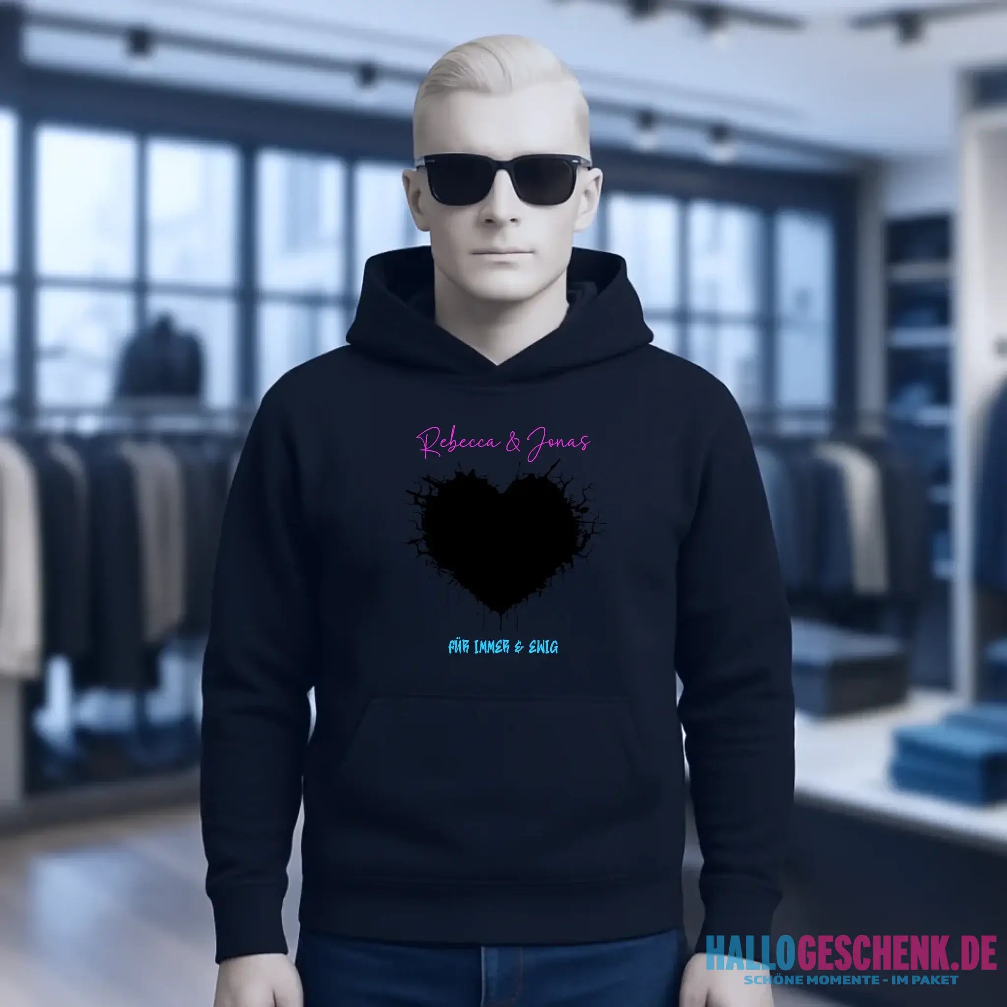 Dein Bild im "Wild-Heart" Design • Unisex Premium Hoodie XS-5XL aus Bio-Baumwolle für Damen & Herren