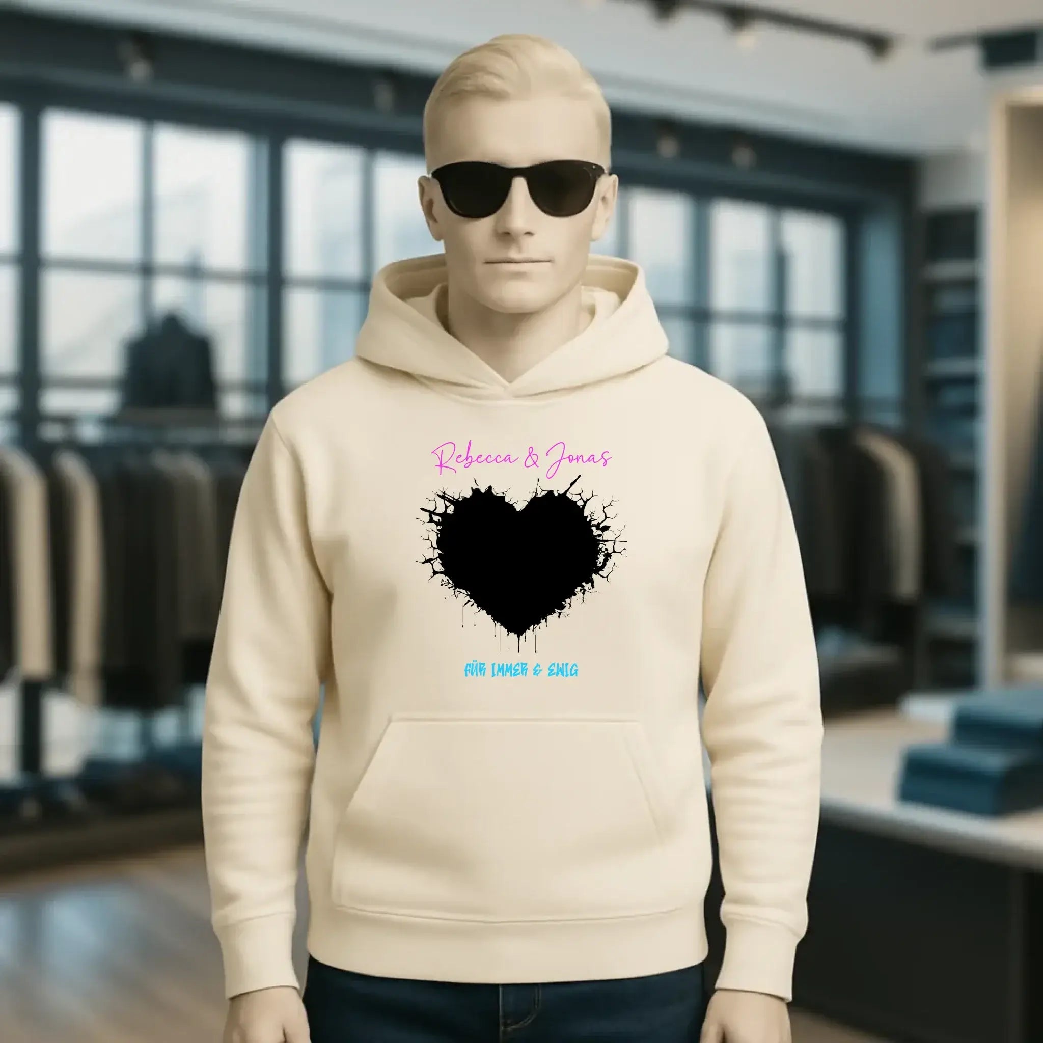 Dein Bild im "Wild-Heart" Design • Unisex Premium Hoodie XS-5XL aus Bio-Baumwolle für Damen & Herren