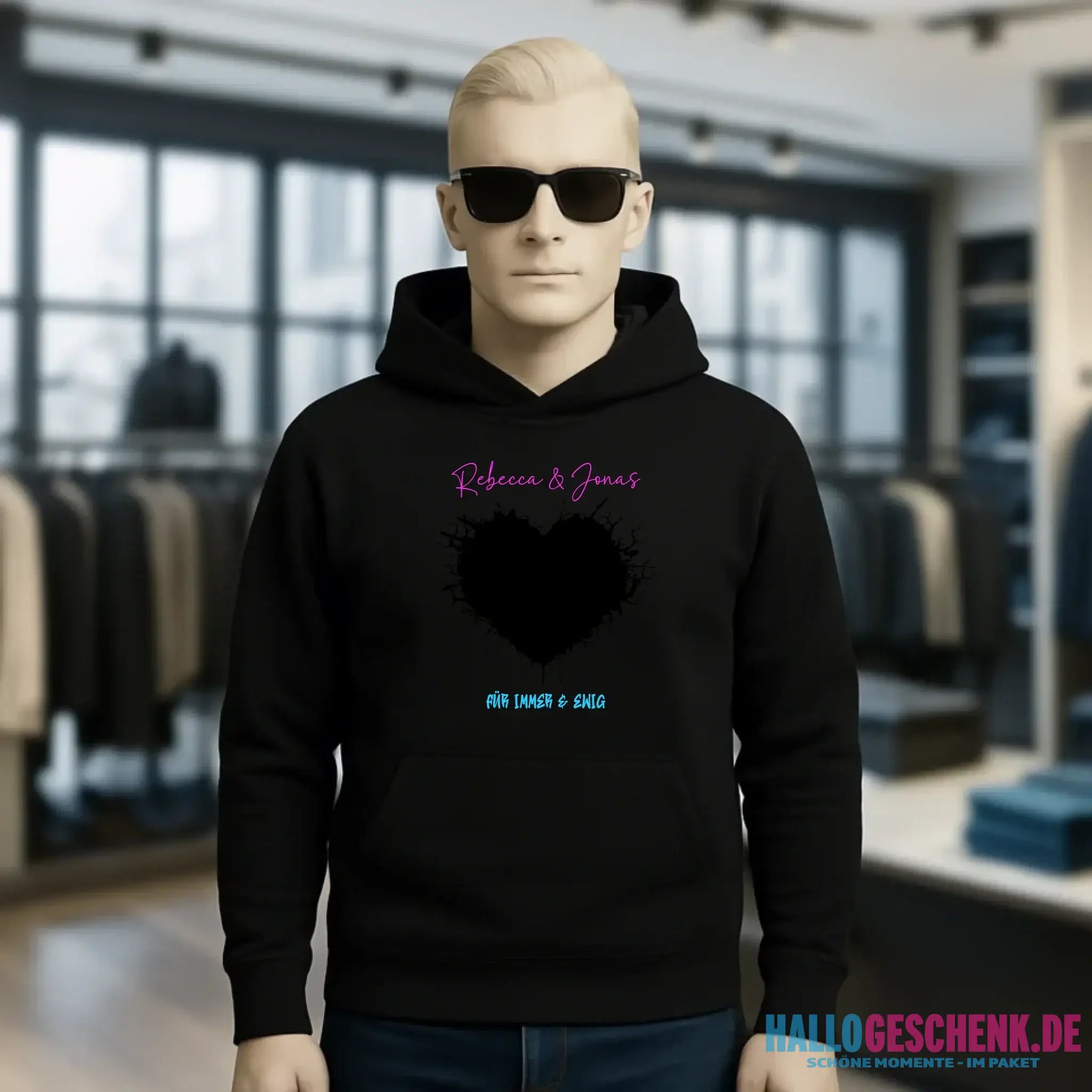 Dein Bild im "Wild-Heart" Design • Unisex Premium Hoodie XS-5XL aus Bio-Baumwolle für Damen & Herren