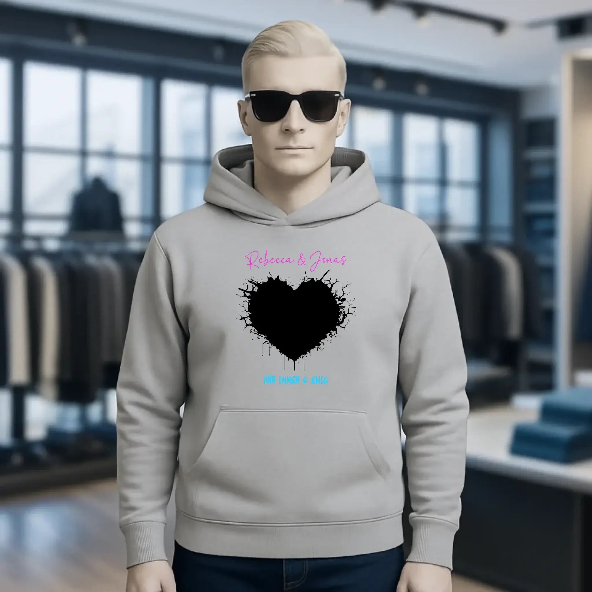 Dein Bild im "Wild-Heart" Design • Unisex Premium Hoodie XS-5XL aus Bio-Baumwolle für Damen & Herren