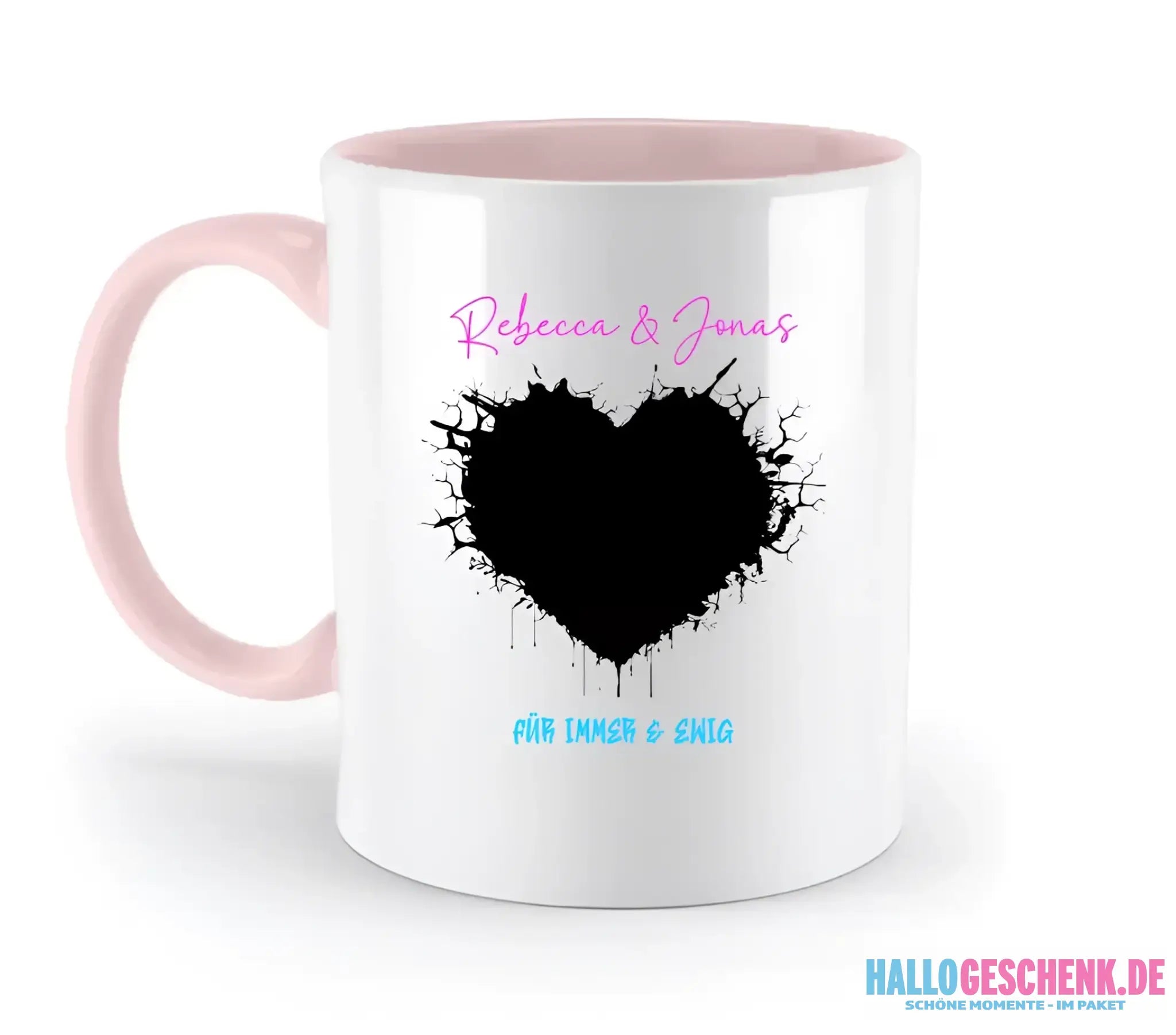 Dein Bild im "Wild-Heart" Design - zweifarbige Tasse