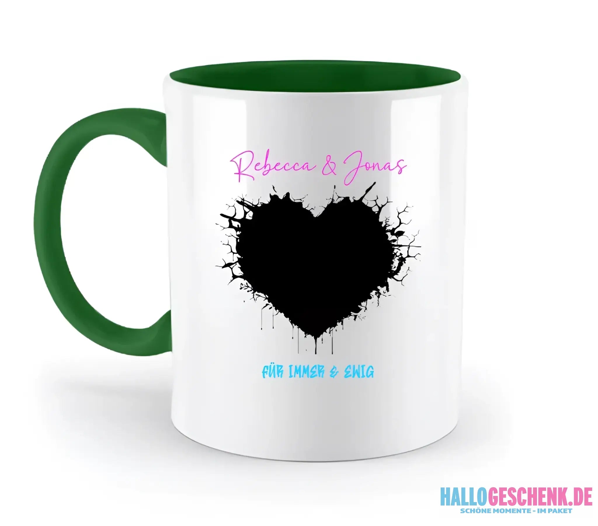 Dein Bild im "Wild-Heart" Design - zweifarbige Tasse
