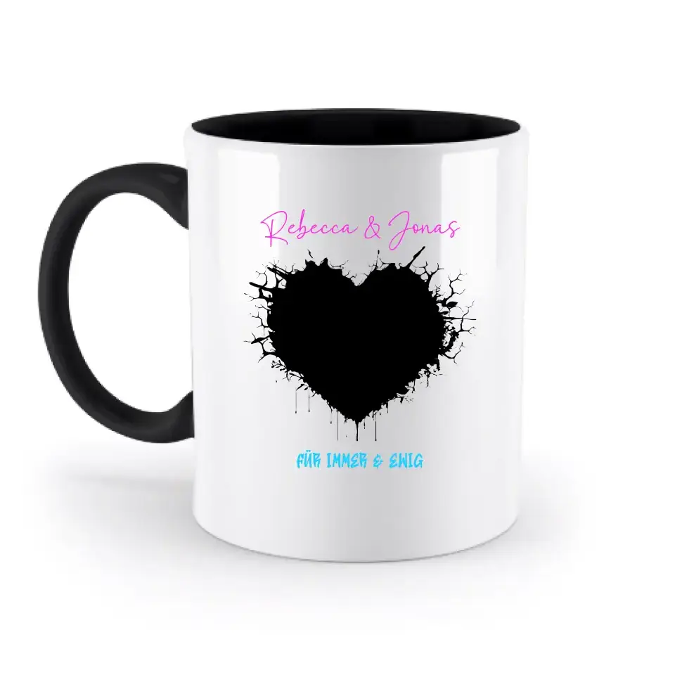 Dein Bild im "Wild-Heart" Design - zweifarbige Tasse