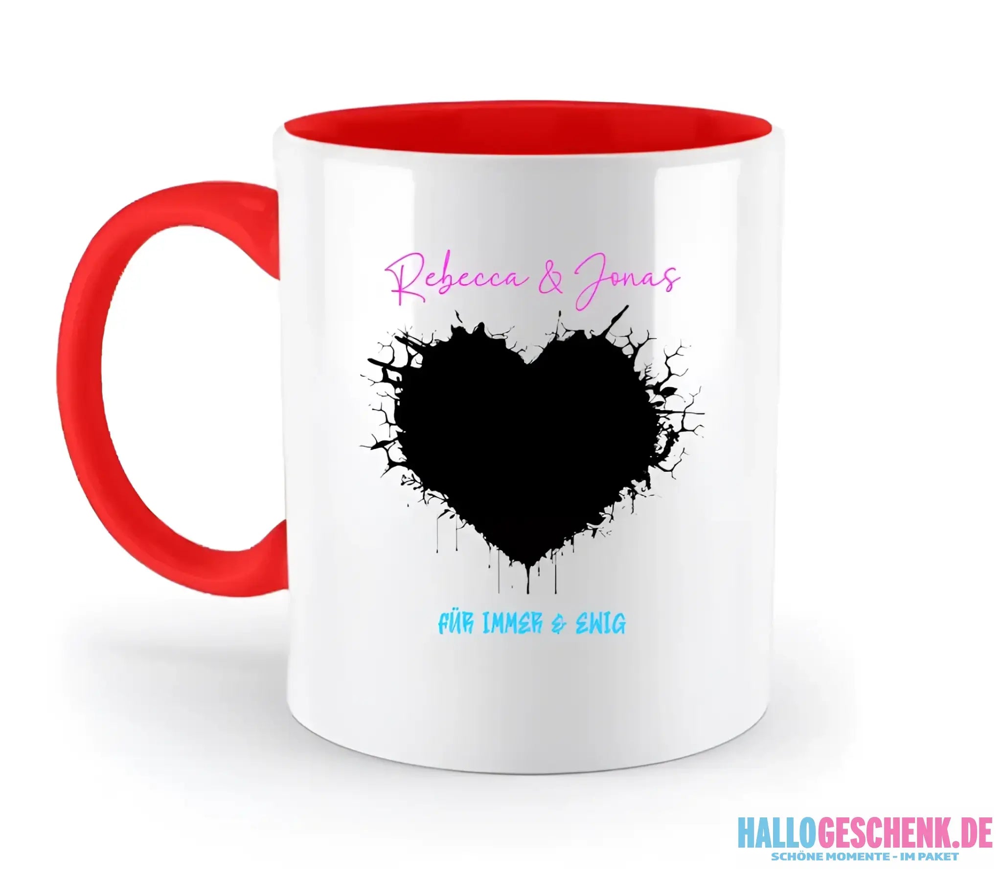 Dein Bild im "Wild-Heart" Design - zweifarbige Tasse