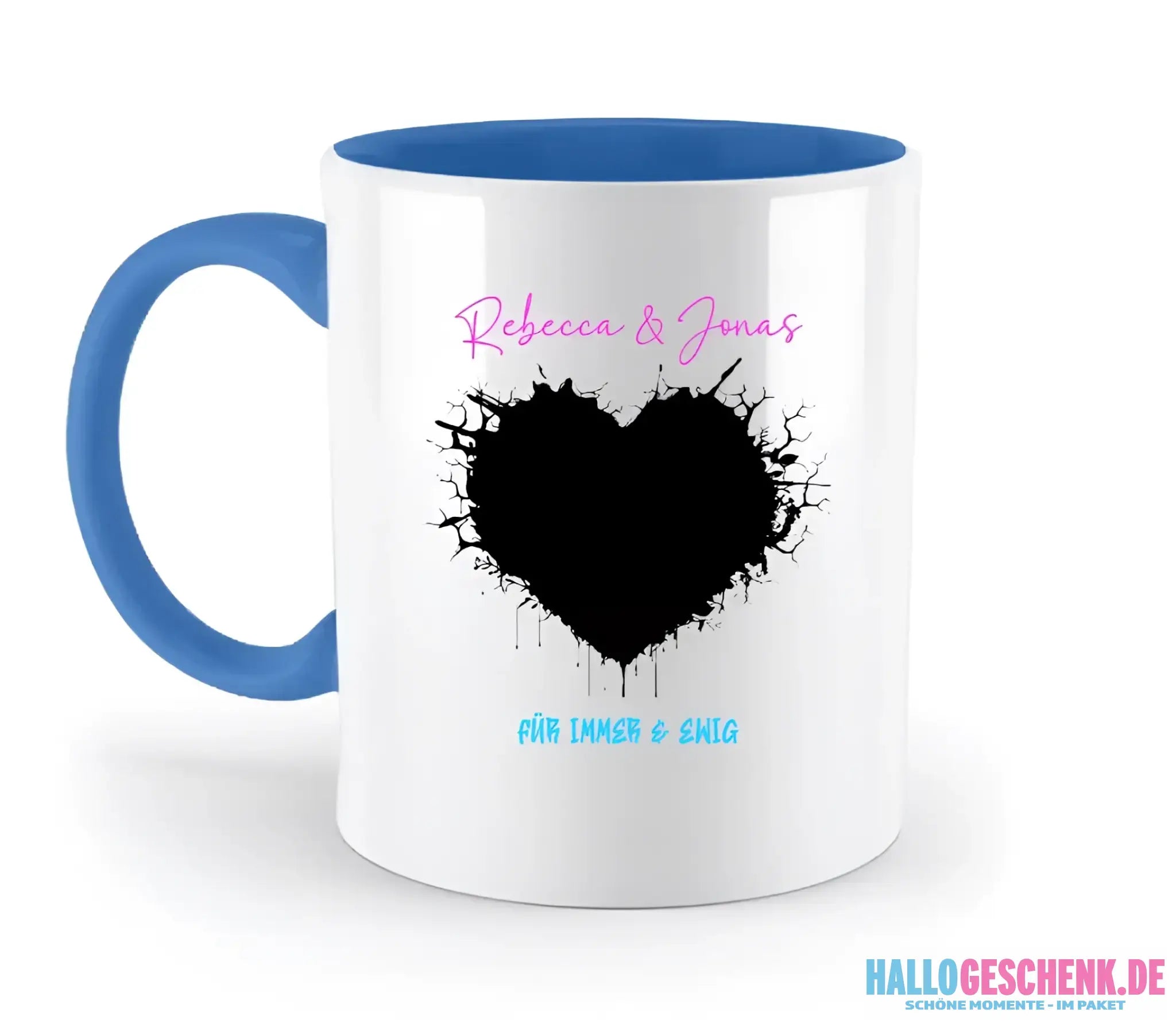 Dein Bild im "Wild-Heart" Design - zweifarbige Tasse