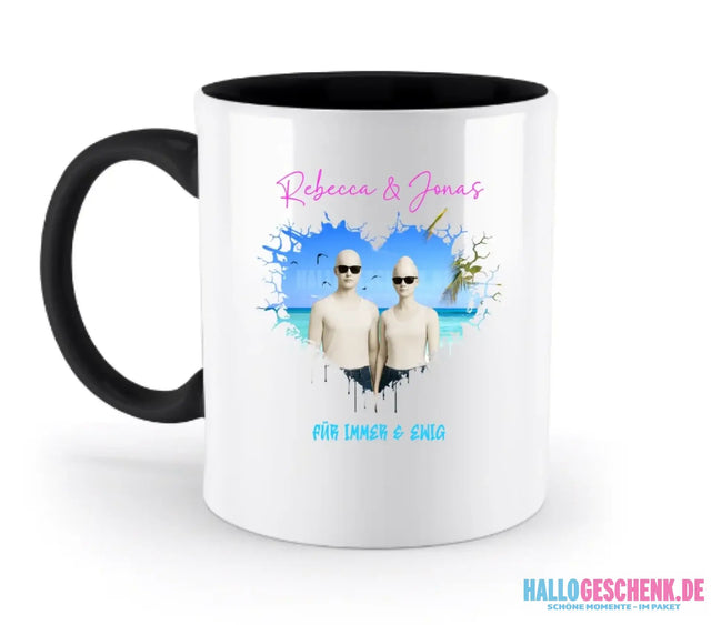 Dein Bild im "Wild-Heart" Design - zweifarbige Tasse