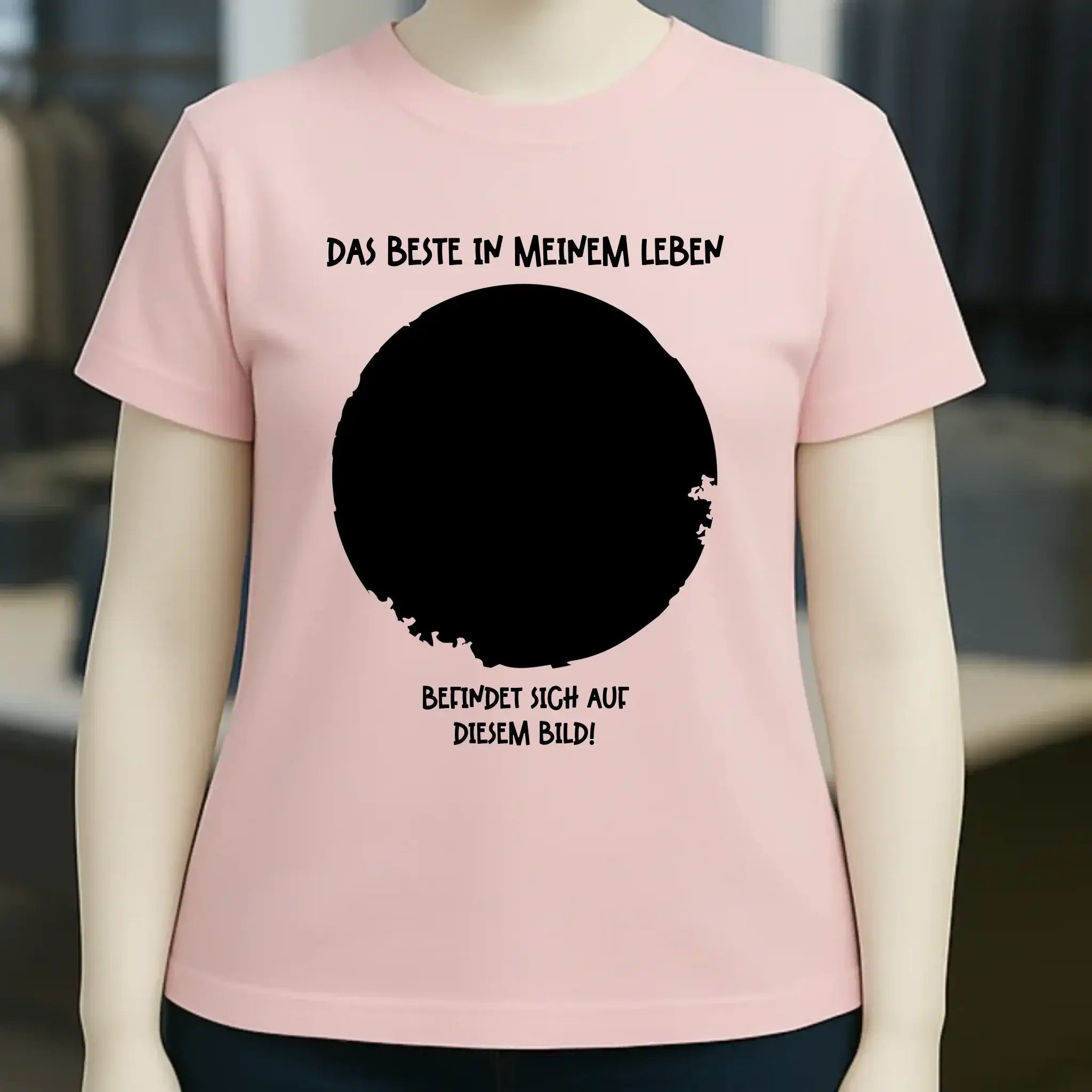 Dein Bild in Kreisform + Text • Ladies Premium T-Shirt XS-2XL aus Bio-Baumwolle für Damen • Exklusivdesign • personalisiert