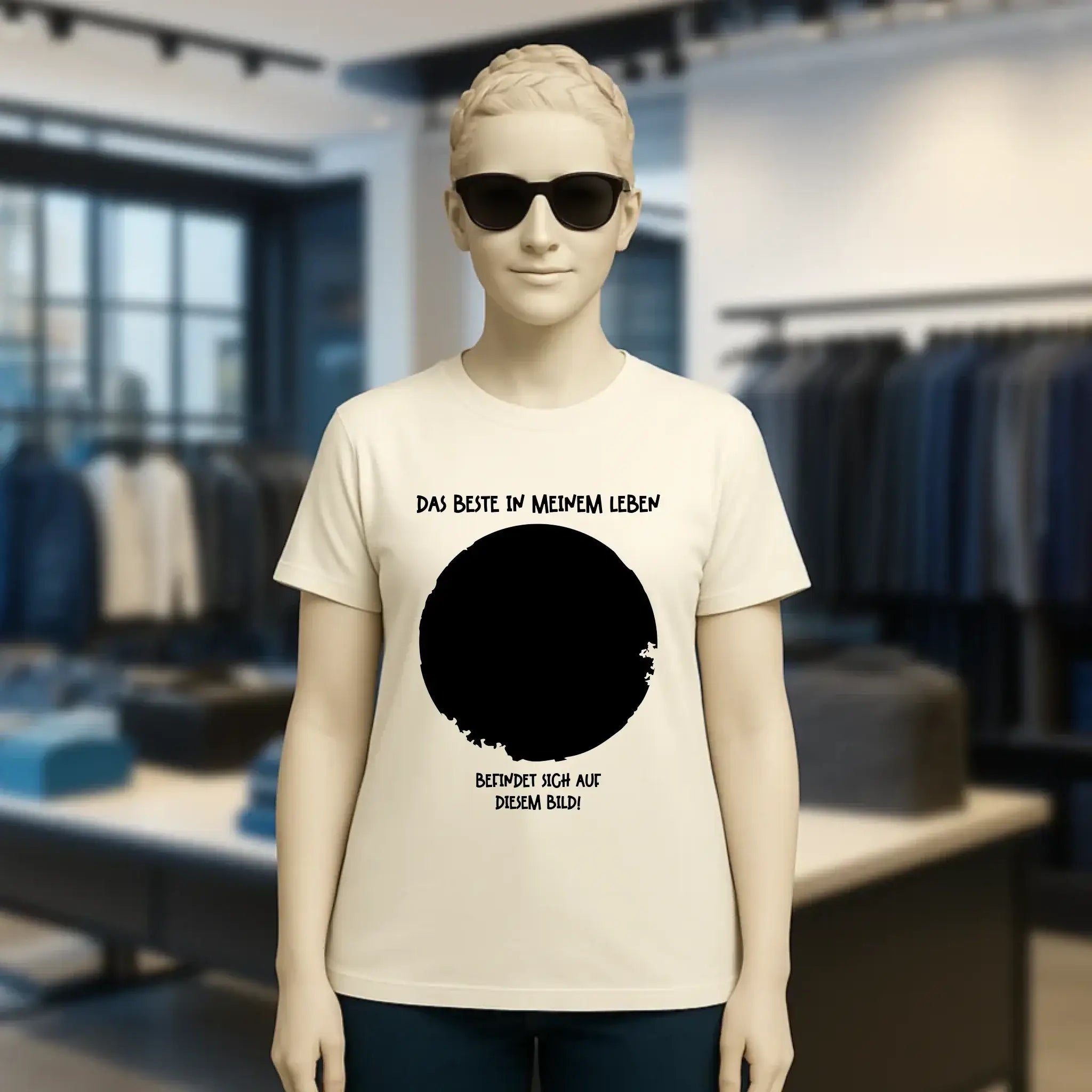 Dein Bild in Kreisform + Text • Ladies Premium T-Shirt XS-2XL aus Bio-Baumwolle für Damen • Exklusivdesign • personalisiert