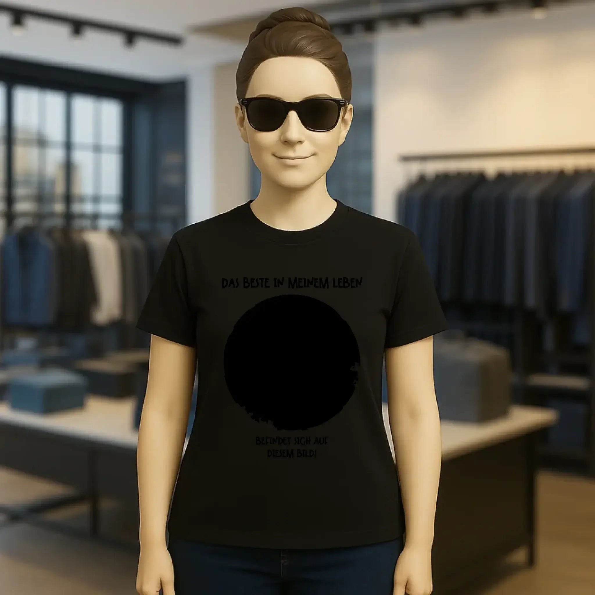Dein Bild in Kreisform + Text • Ladies Premium T-Shirt XS-2XL aus Bio-Baumwolle für Damen • Exklusivdesign • personalisiert