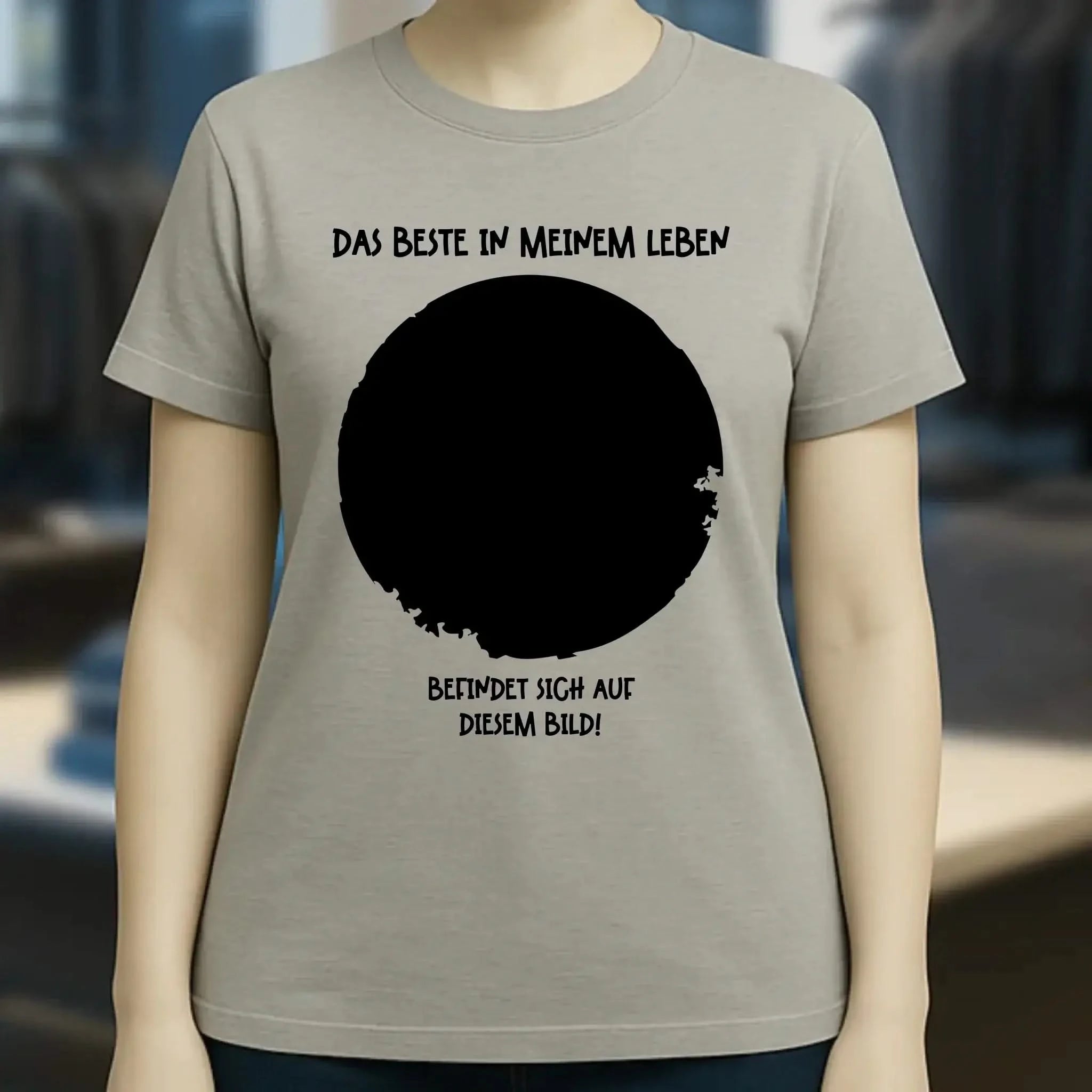 Dein Bild in Kreisform + Text • Ladies Premium T-Shirt XS-2XL aus Bio-Baumwolle für Damen • Exklusivdesign • personalisiert