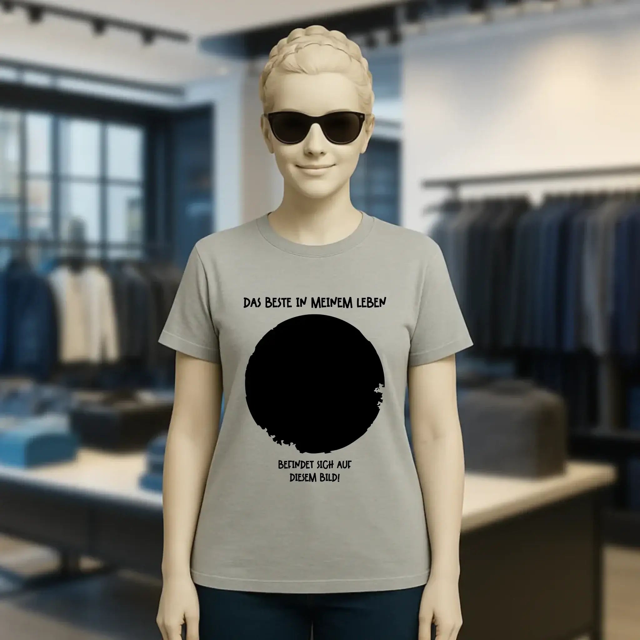 Dein Bild in Kreisform + Text • Ladies Premium T-Shirt XS-2XL aus Bio-Baumwolle für Damen • Exklusivdesign • personalisiert