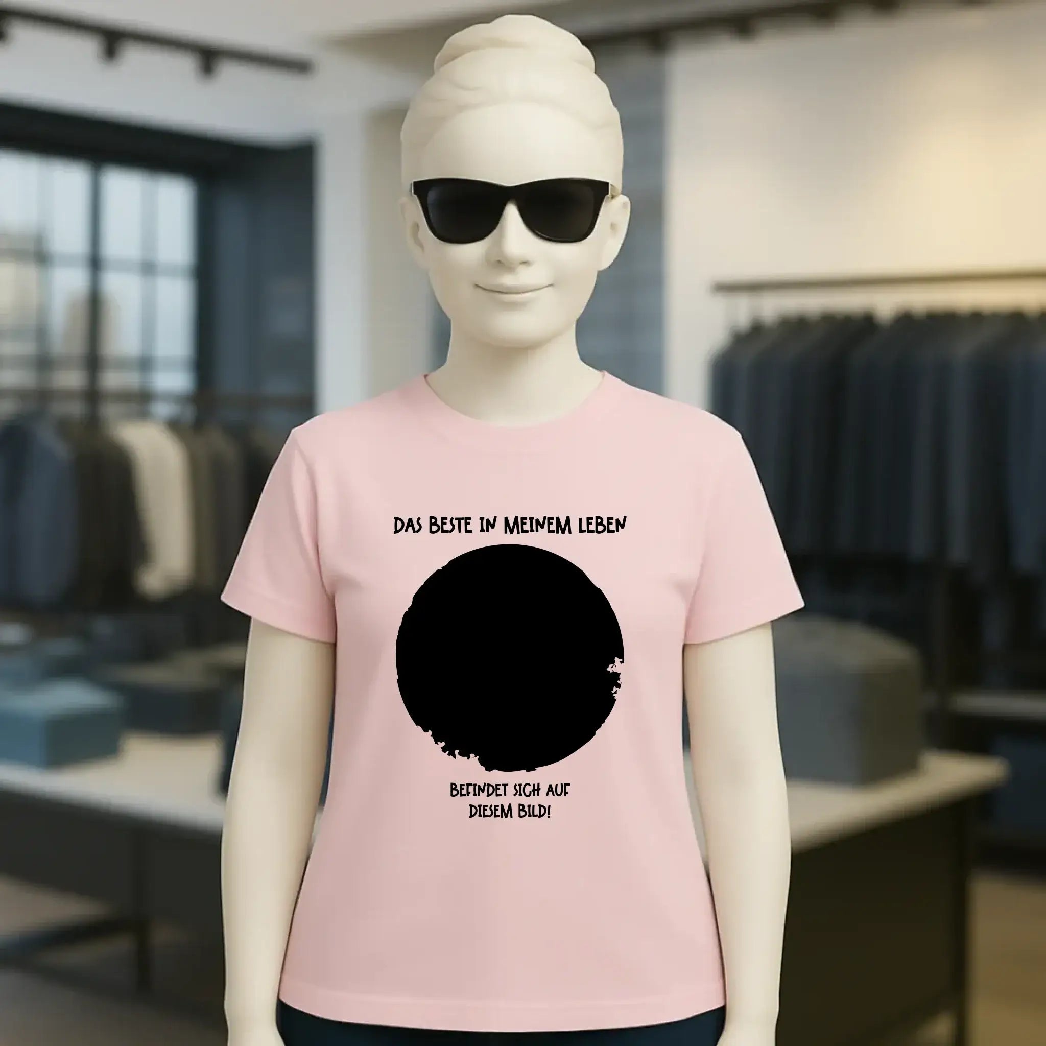 Dein Bild in Kreisform + Text • Ladies Premium T-Shirt XS-2XL aus Bio-Baumwolle für Damen • Exklusivdesign • personalisiert