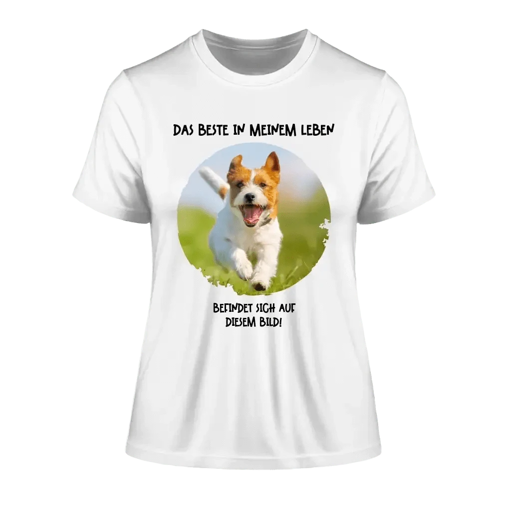 Dein Bild in Kreisform + Text • Ladies Premium T-Shirt XS-2XL aus Bio-Baumwolle für Damen • Exklusivdesign • personalisiert