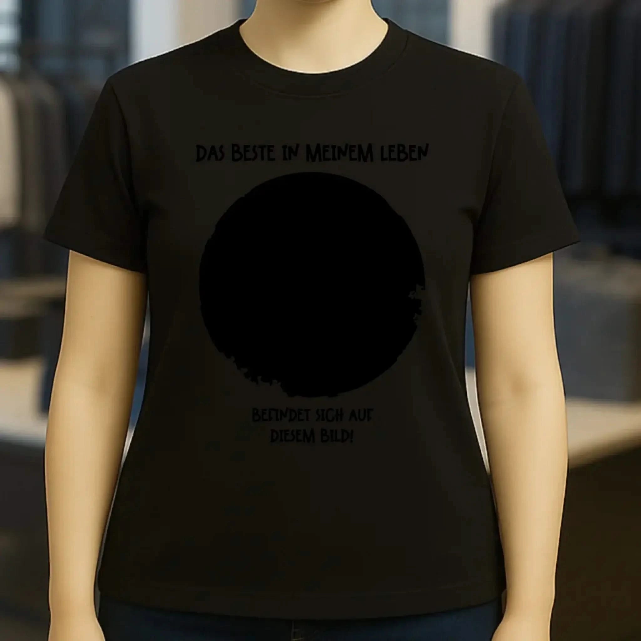 Dein Bild in Kreisform + Text • Ladies Premium T-Shirt XS-2XL aus Bio-Baumwolle für Damen • Exklusivdesign • personalisiert