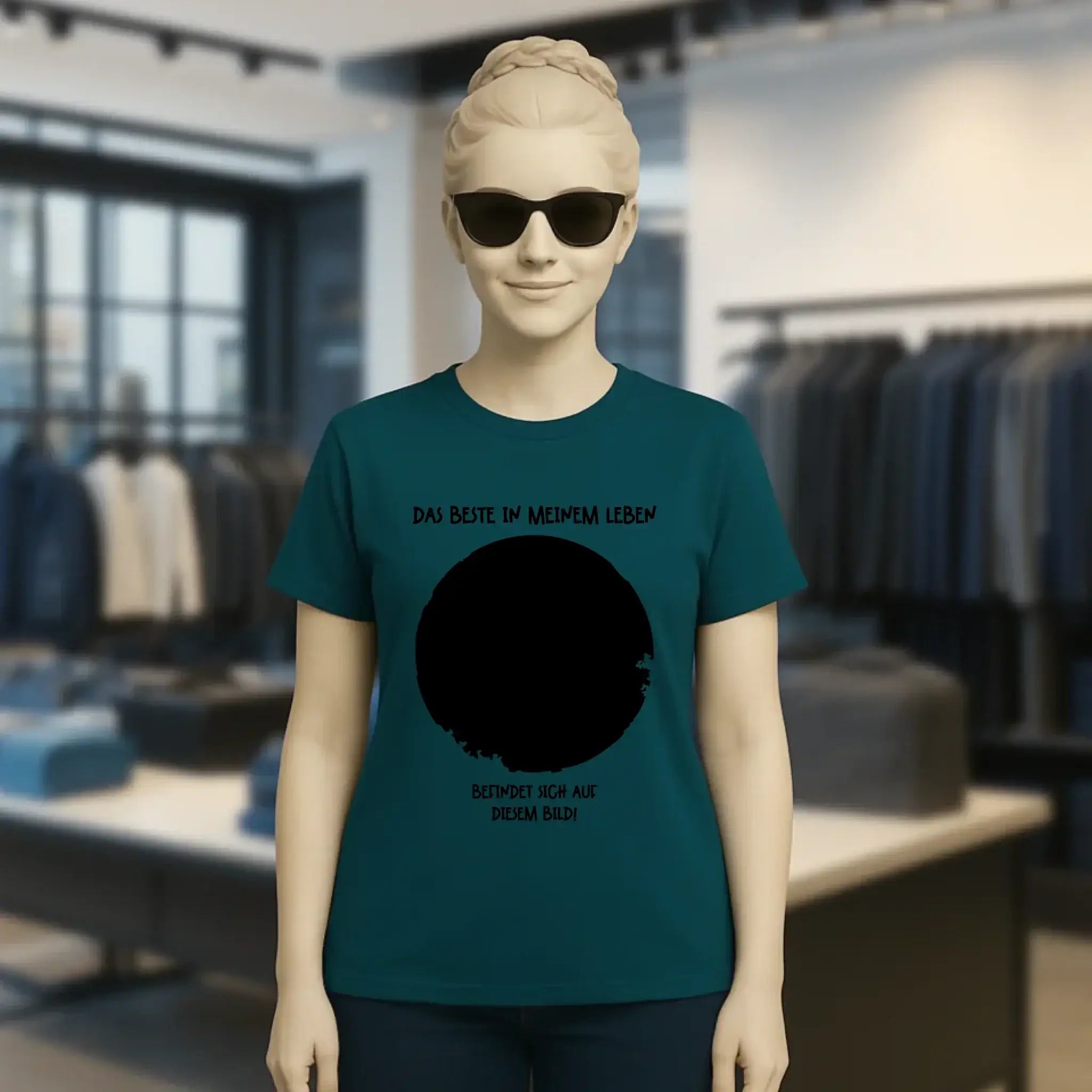 Dein Bild in Kreisform + Text • Ladies Premium T-Shirt XS-2XL aus Bio-Baumwolle für Damen • Exklusivdesign • personalisiert